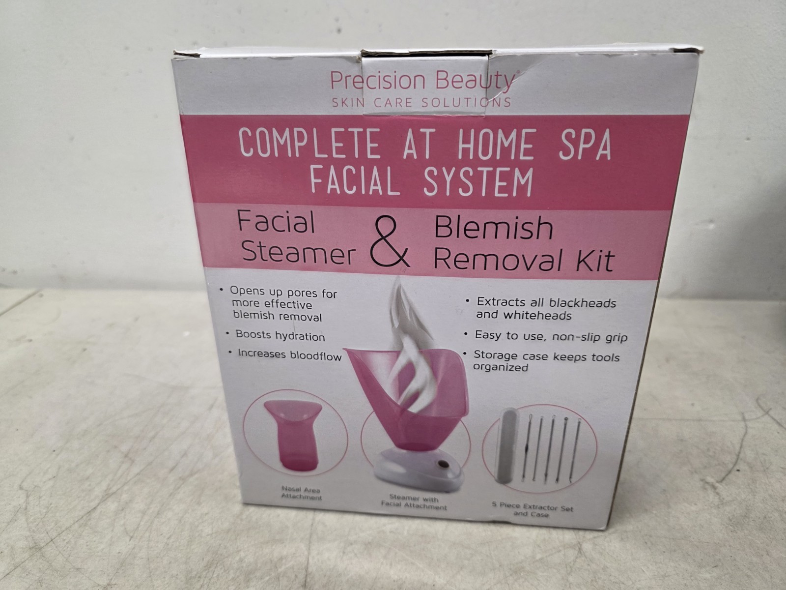 Precision Beauty Professional Facial Steamer Pink w/Nasal Attachment $49.99