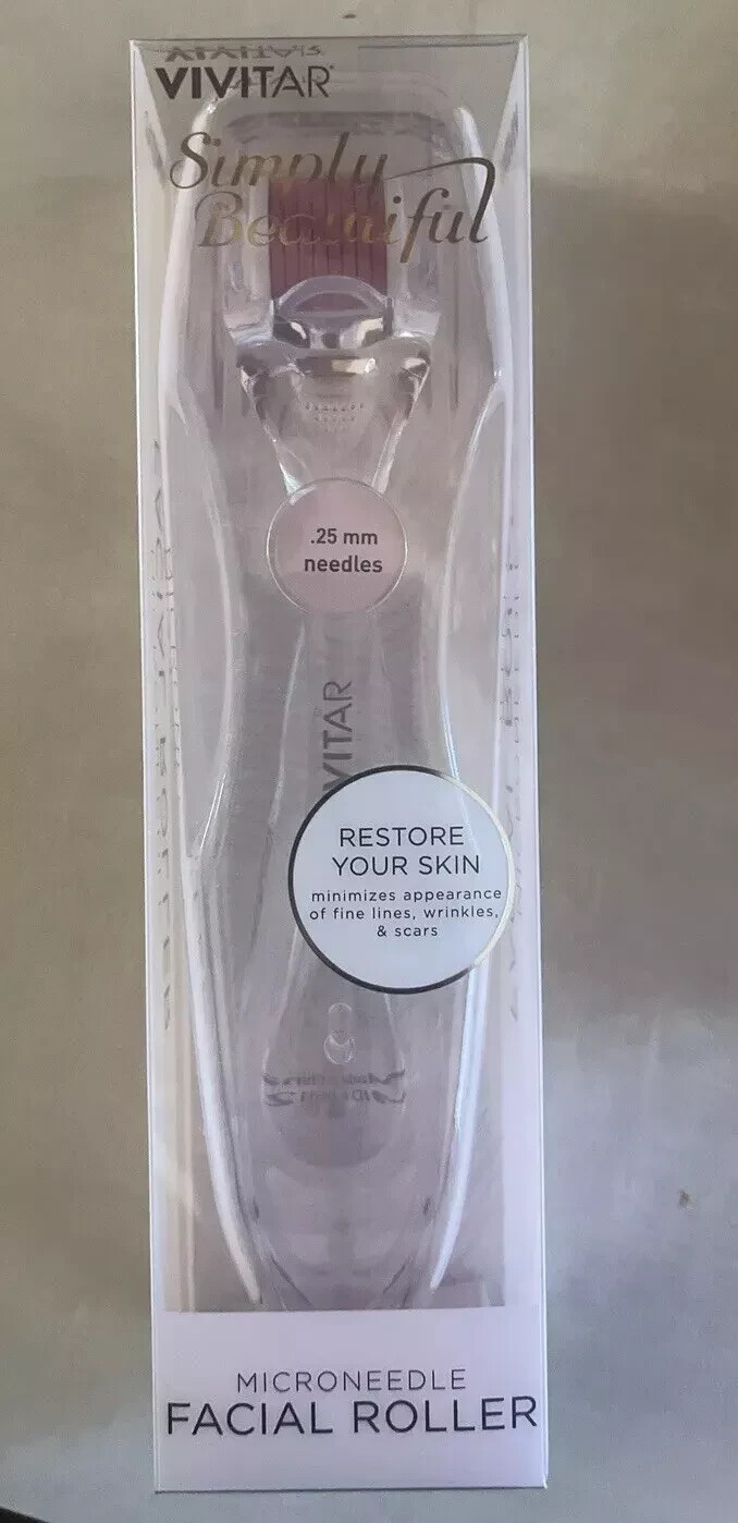 new Vivitar Simply Beautiful Microneedle Facial Roller .25mm Needles