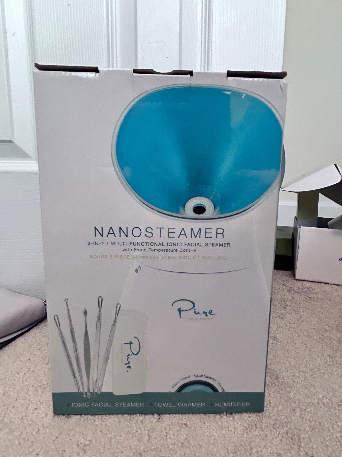 Nanosteamer Large 3-In-1 Nano Ionic Facial Steamer with Precise Temp Control – H