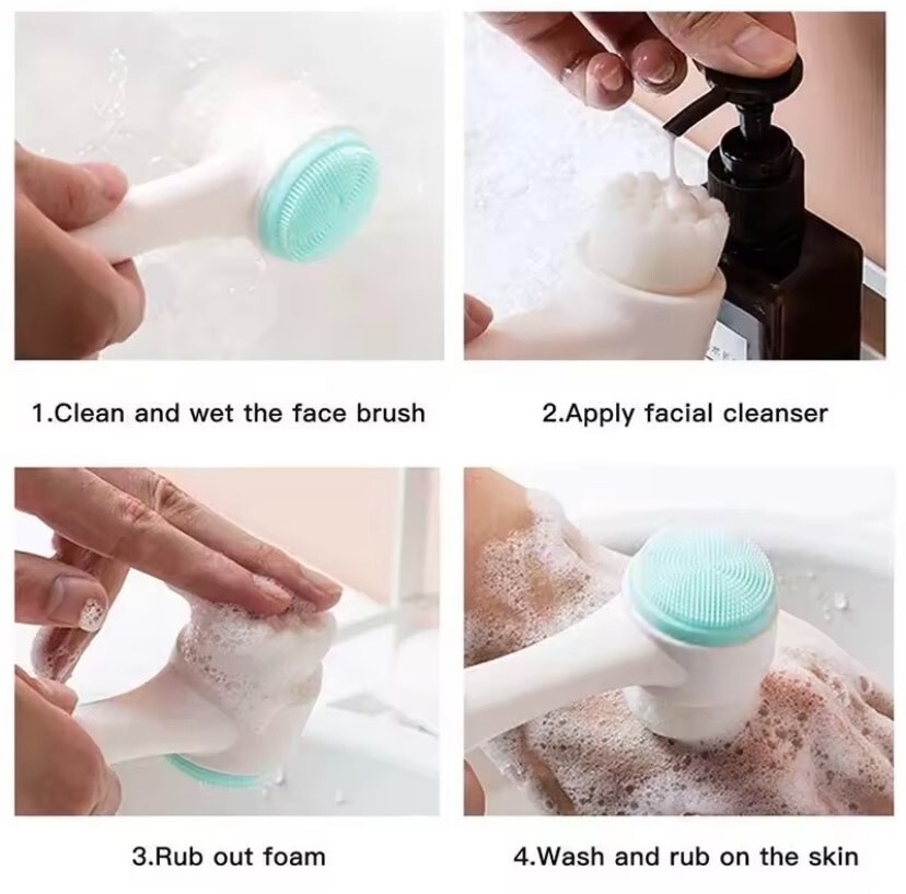 Double-Sided Face Brush – Soft Silicone, Deep Pore Cleanser & Massager