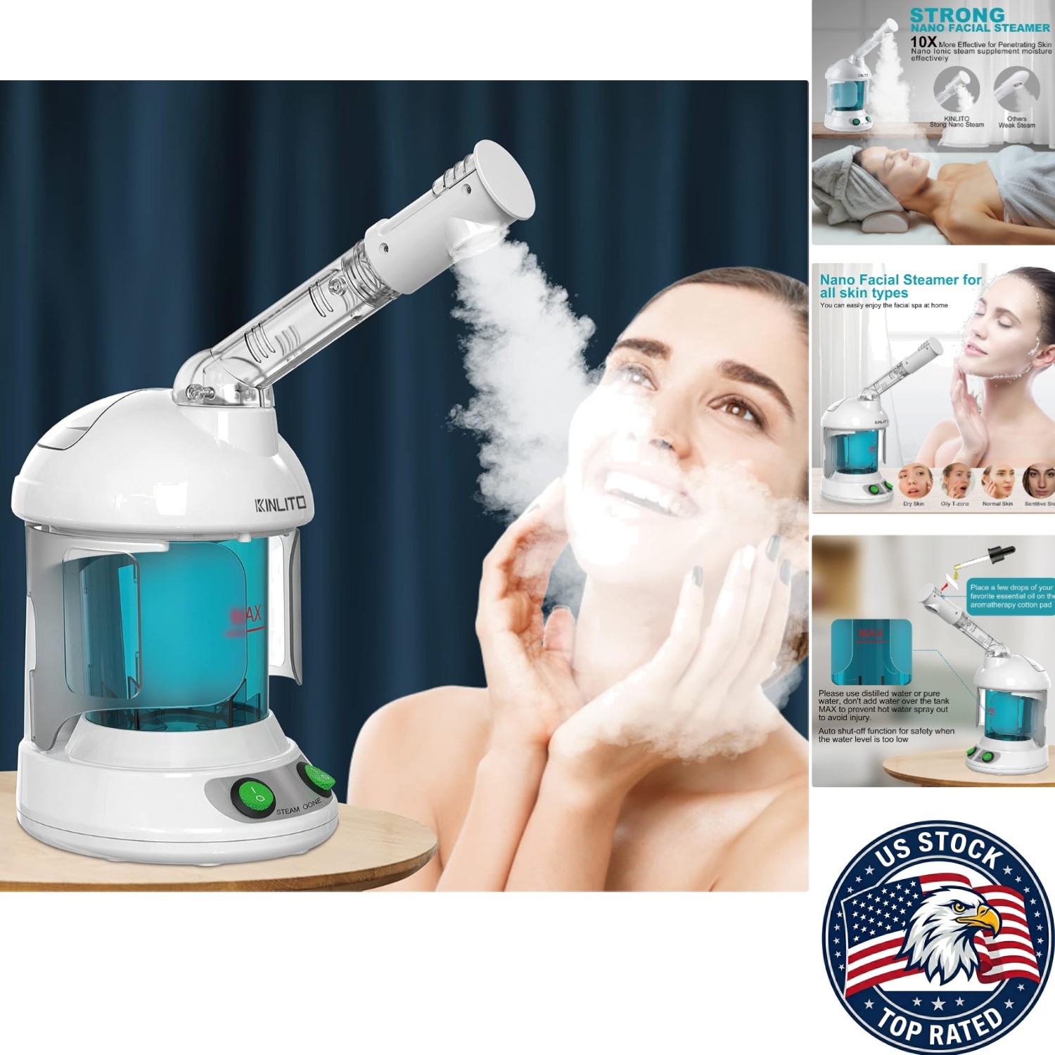 Luxury Facial Steamer for Home & Salon – Unclogs Pores with Aromatherapy
