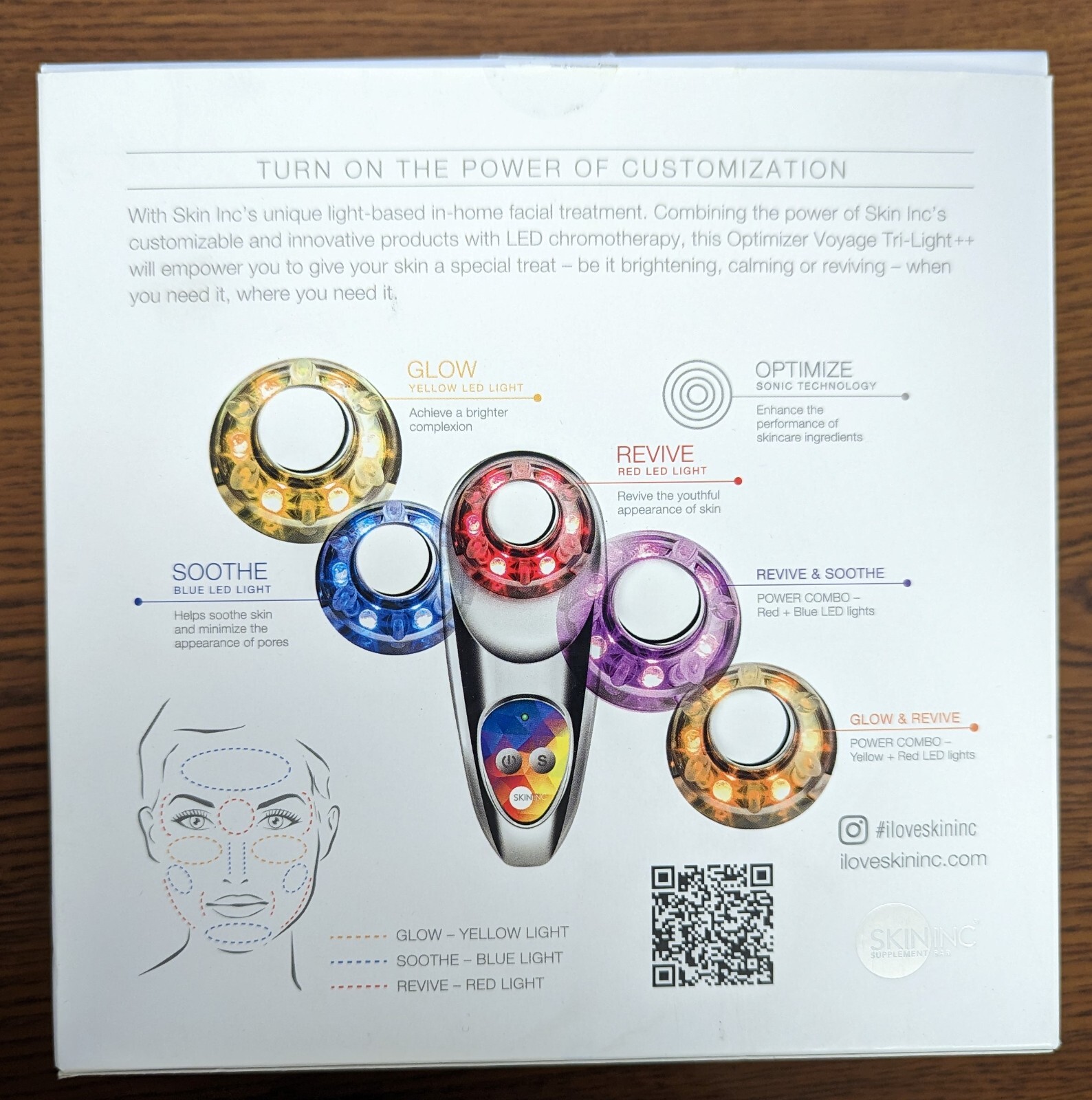 SKININC OPTIMIZER VOYAGE TRILIGHT CUSTOM LED -SONIC FLASH FACIAL CHROME SEE DESC