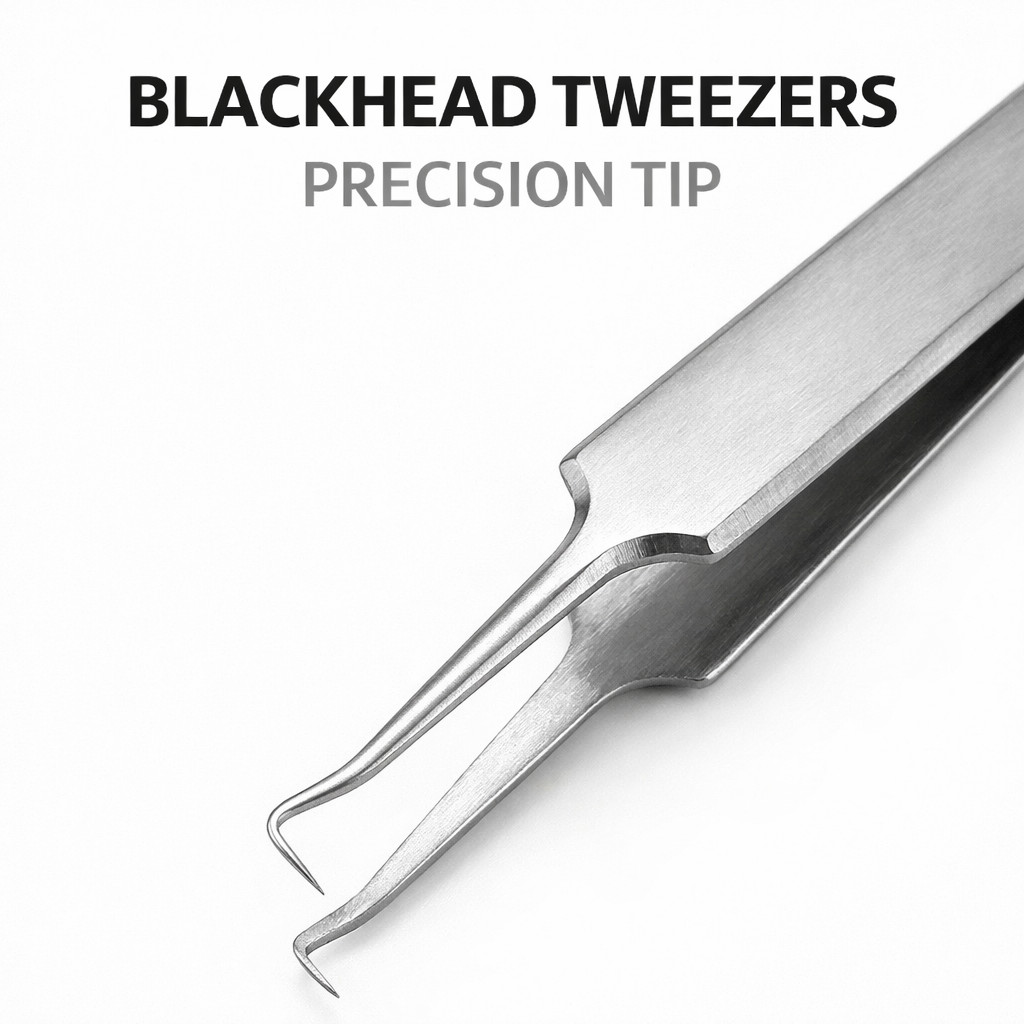 Precision Blackhead Tweezers Stainless Steel Pore Extractor Tool