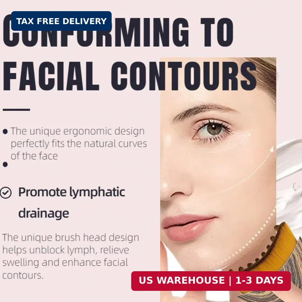 Rokaty 1/2 Pcs Lymphatic Contour Face Brush For Sculpting Anti-Puffiness Detox