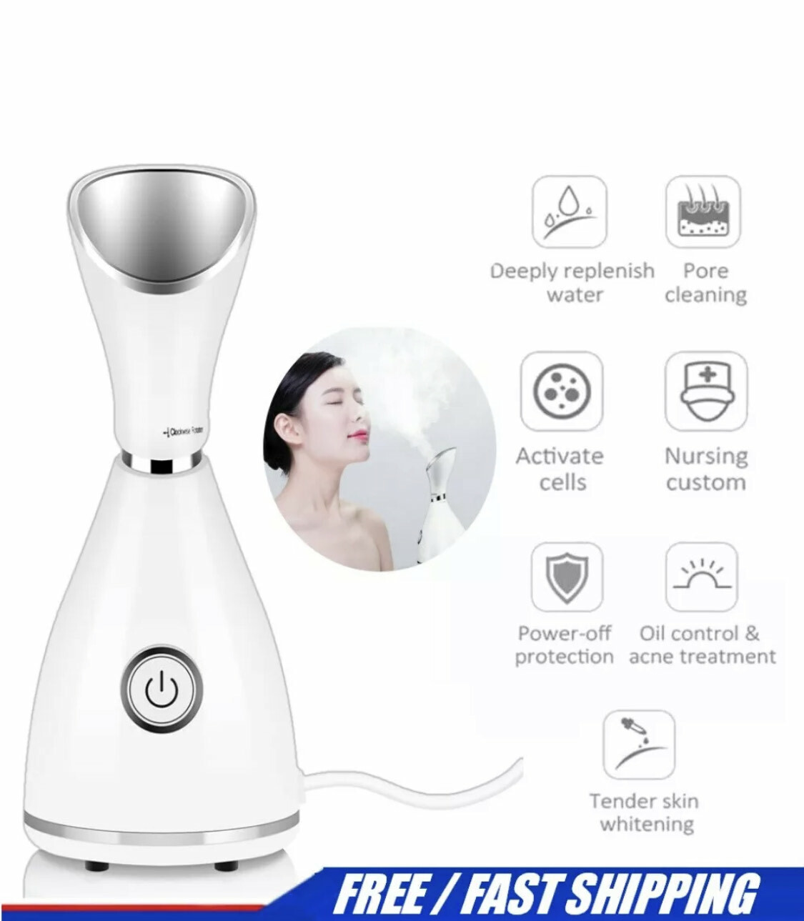 Facial Steamer Nano Ionic Face Sprayer SPA Skin Care FREE blackhead remove kit*