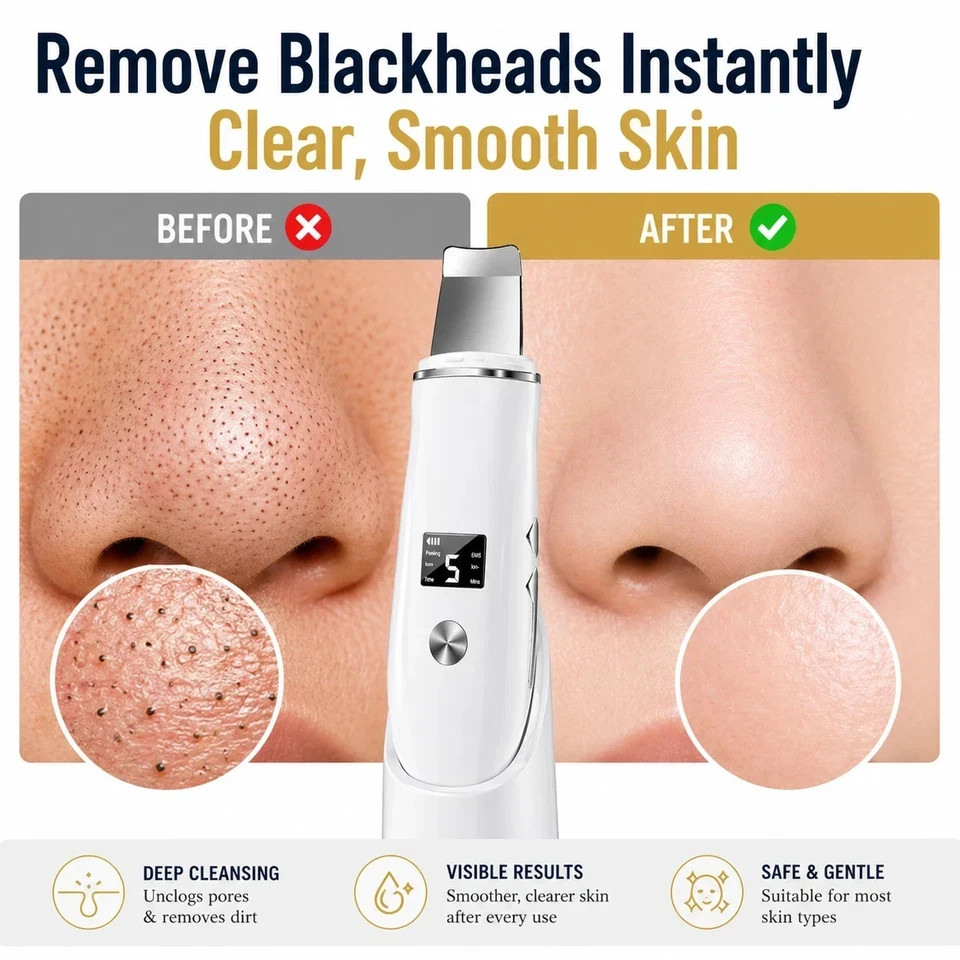 Skin Scrubber Face Spatula, 4 in 1 Blackhead Remover Tool for Pore Cleaner