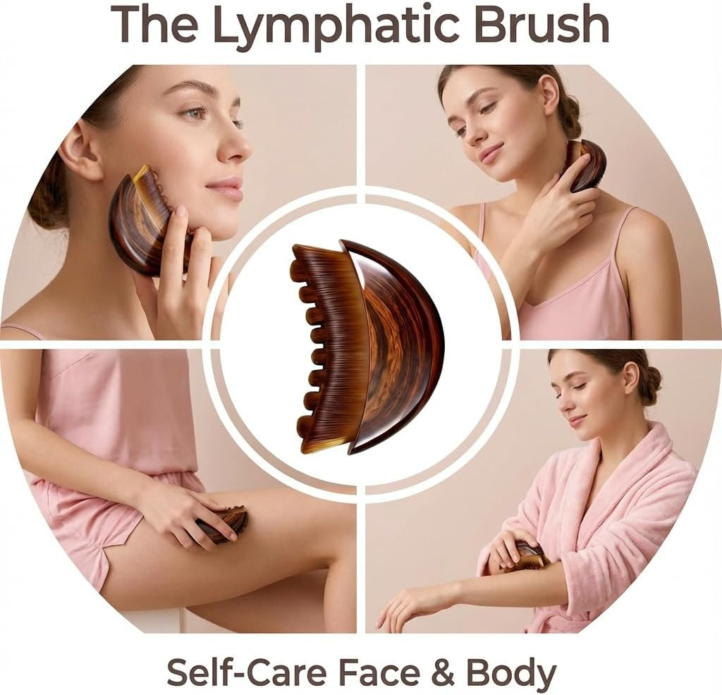 Lymphatic Contour Face Brush for Sculpting, Lymphatic Face Brush Gua Sha Facial