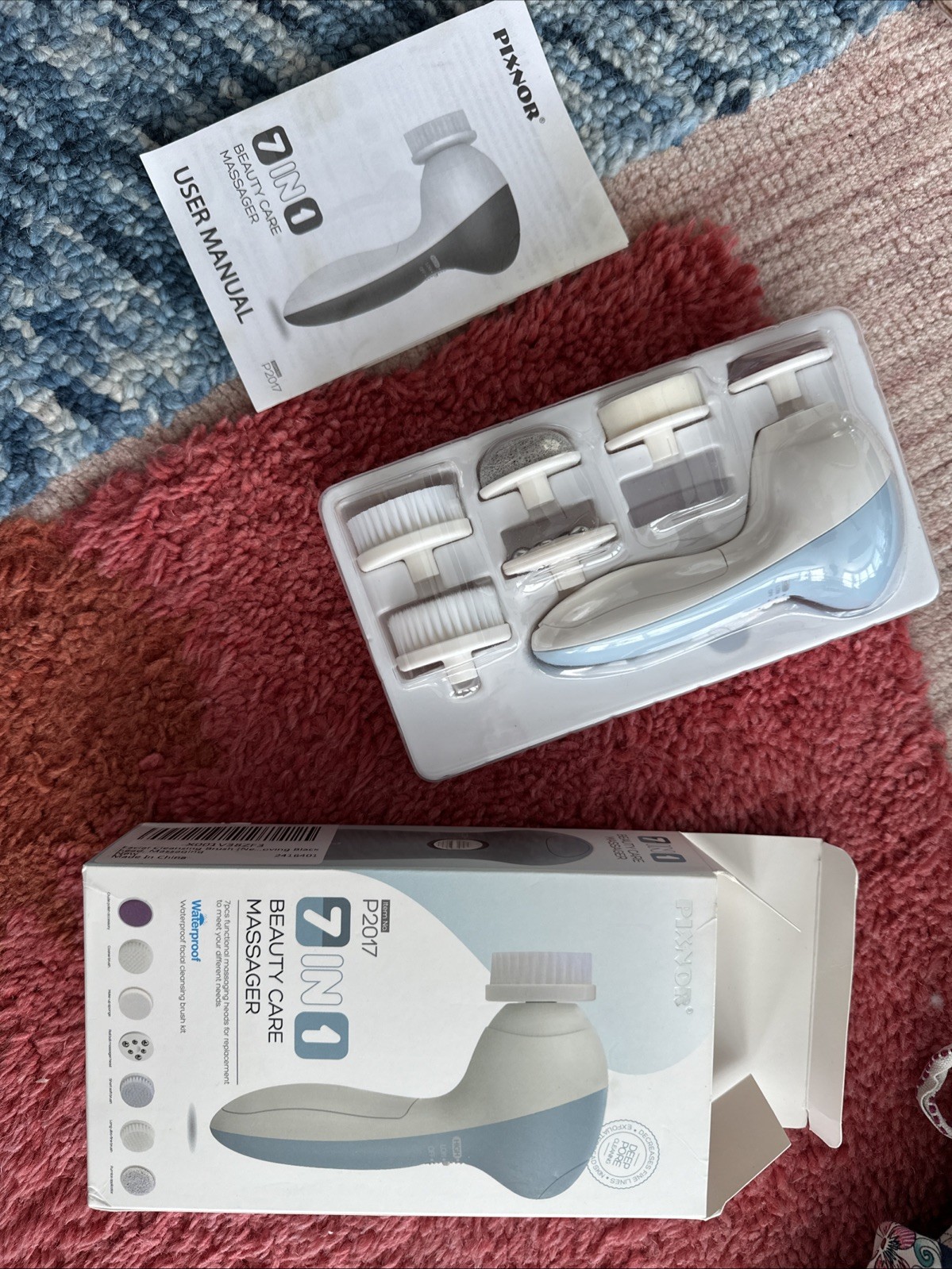 Anthropologie 7-in-1 Electric Facial Cleansing Brush Waterproof Face Brush Set
