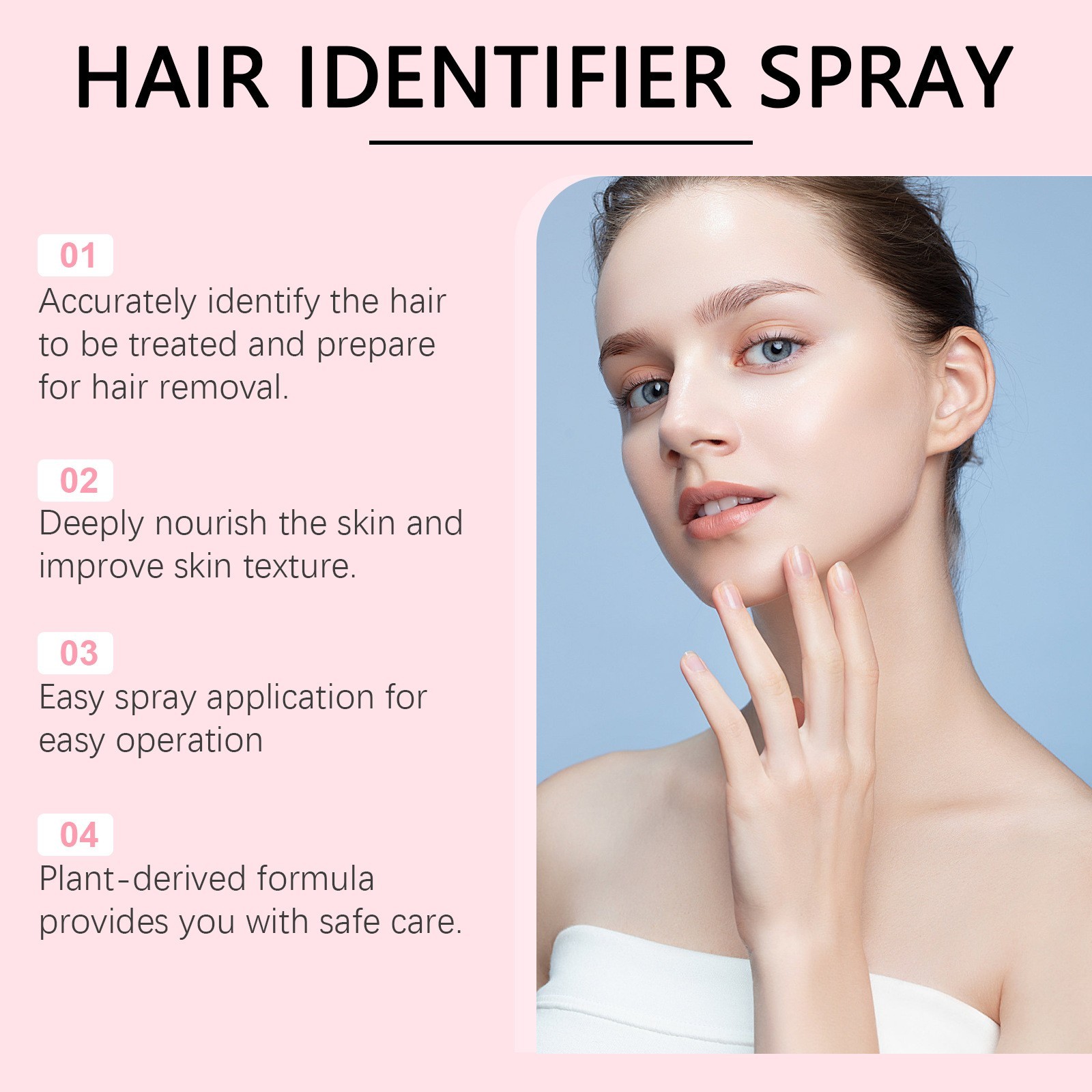 Hair Identification Spray Set, Face Shaving Moisturizing Grooming Kit