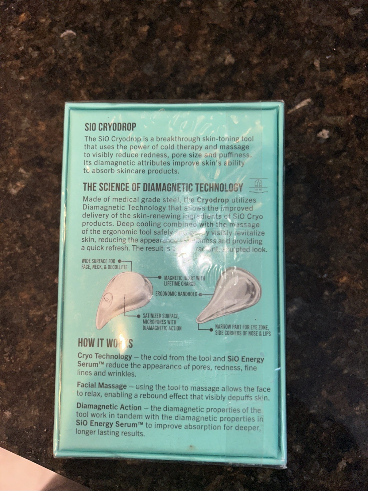 Sio Beauty Cryodrop Magnetic Face Massager with Pouch Cold-Controlled – New NIB
