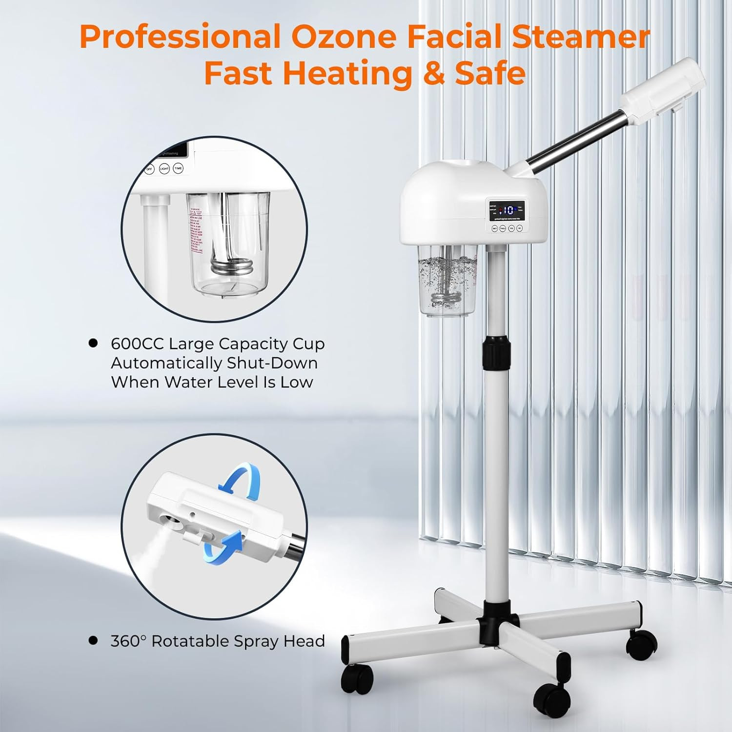 Professional Facial Steamer for Estheticians, Hot Mist & Timer Function, Vaporiz