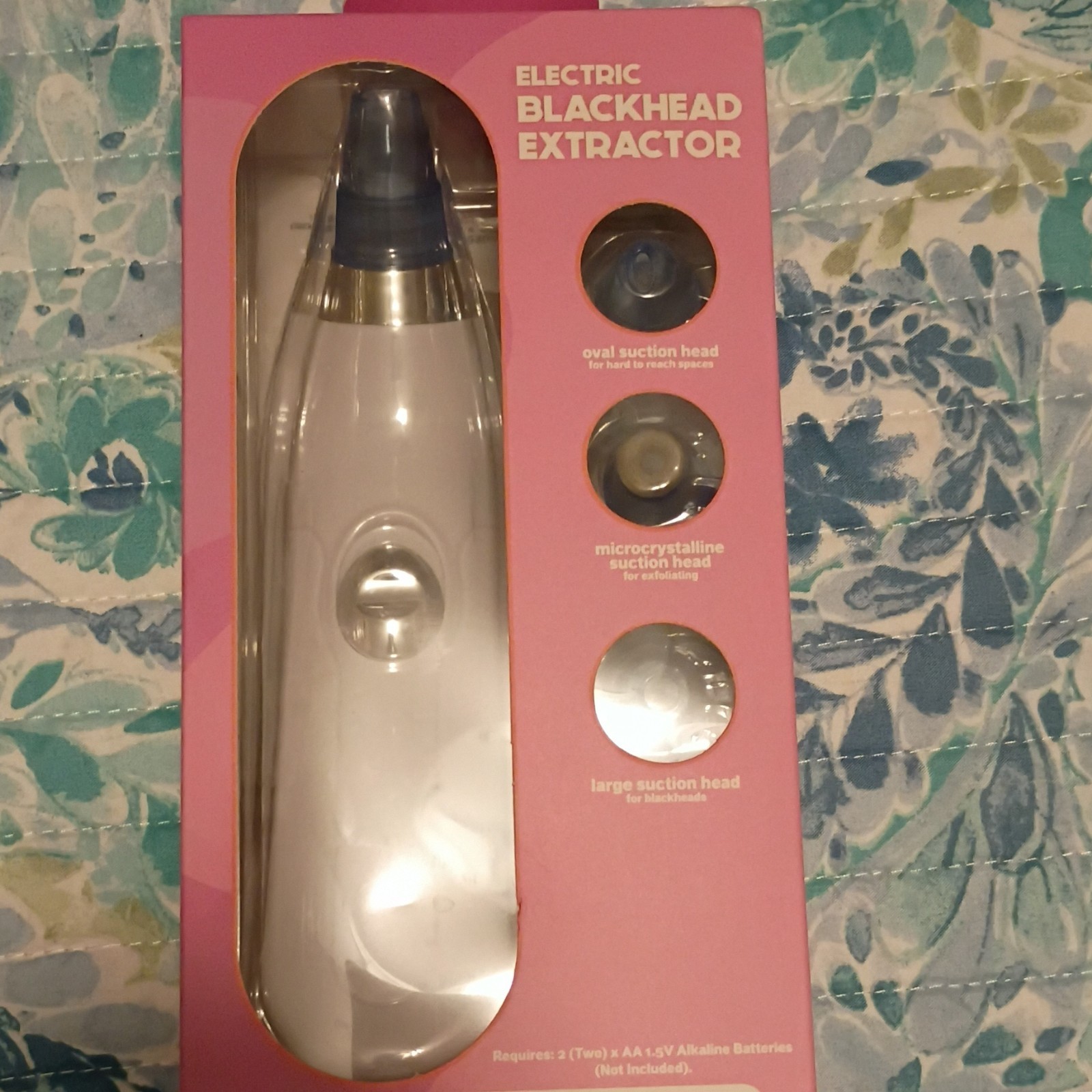 Electric Facial Brush for Blackheads, Wireless, 2 Speeds, White, Portable