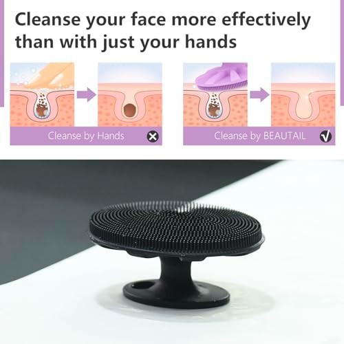 Silicone Face Scrubber 2 Pack Manual Facial Cleansing Brush Gentle Exfoliator