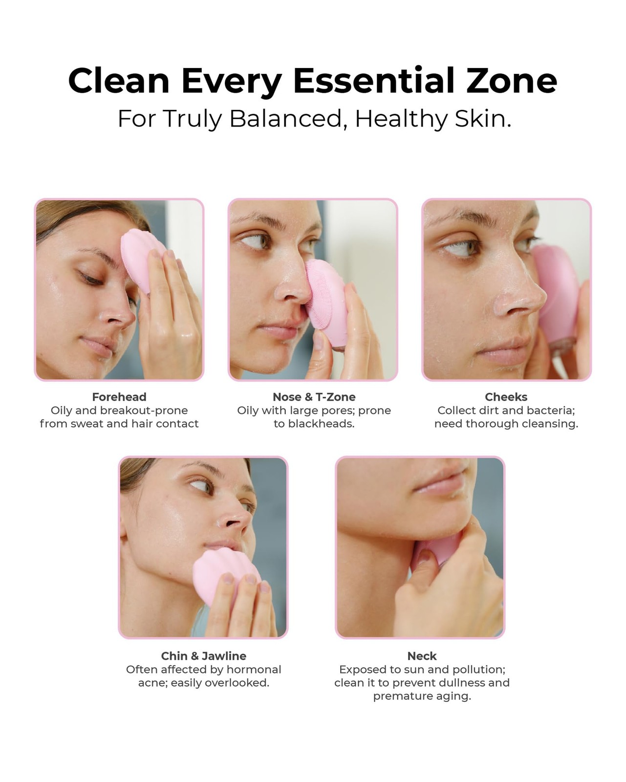 Silicone Cleansing Brush, Scrubber and Massager, Waterproof Brush for Deep Cl…