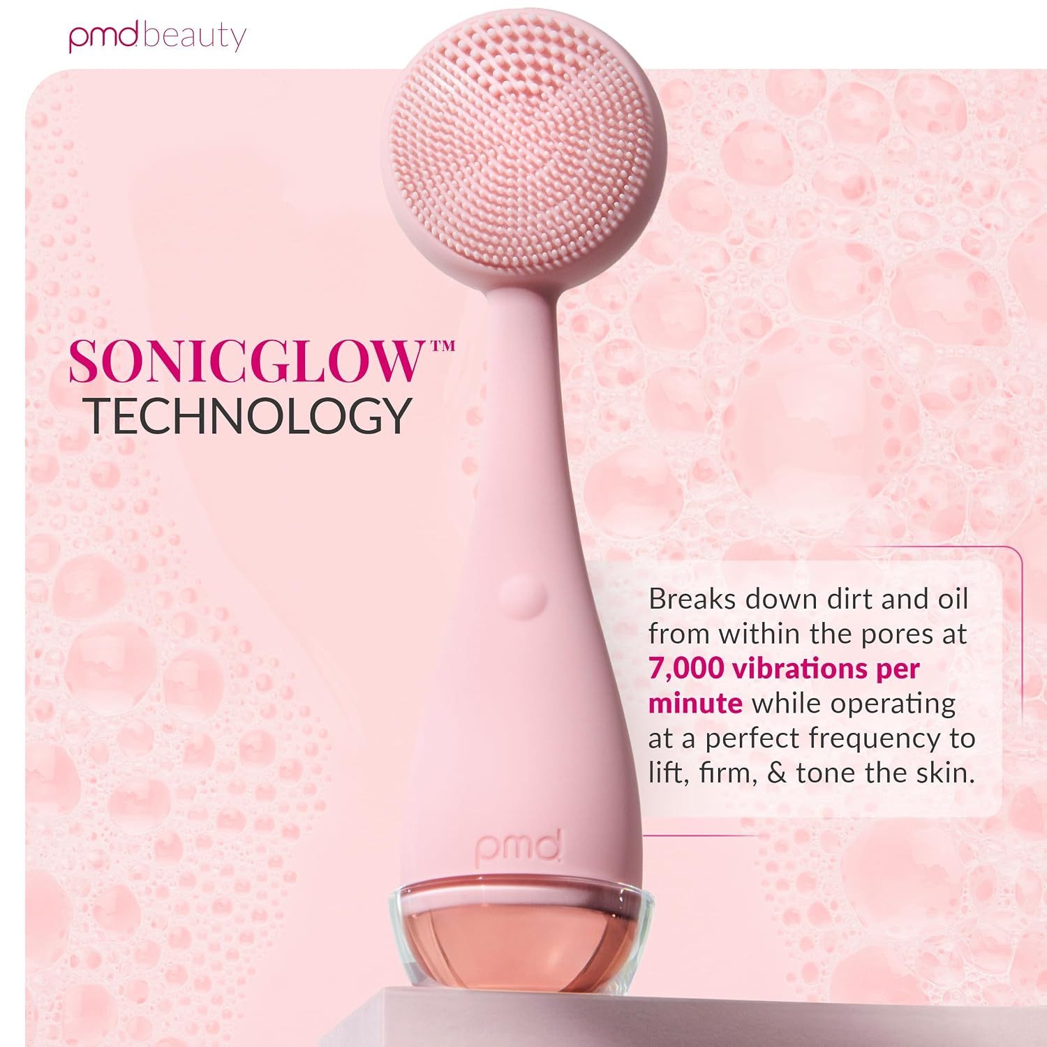PMD Beauty Clean Facial Cleansing Brush – Waterproof Silicone Face Cleanser with