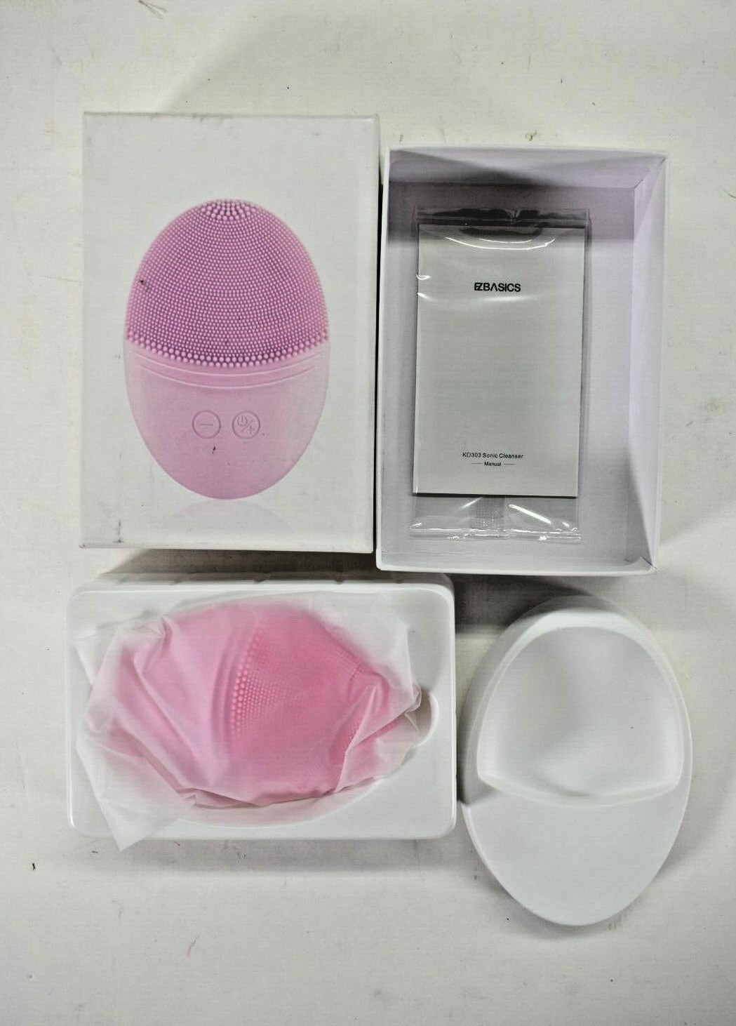 EZ Basic KD303 Sonic Vibrating Facial Cleansing Brush Pink Face Cleaning New