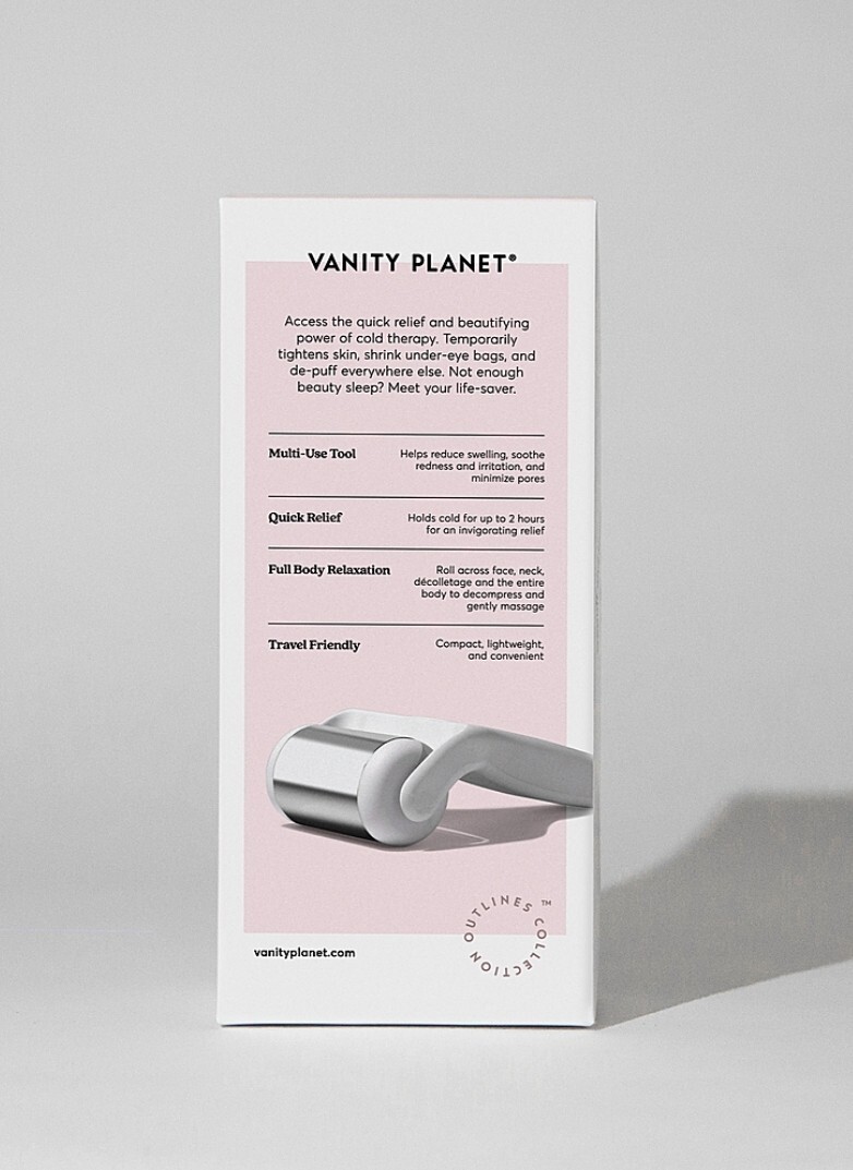 Vanity Planet Face & Body Ice Roller Depuff & Minimize Pores in Minutes White