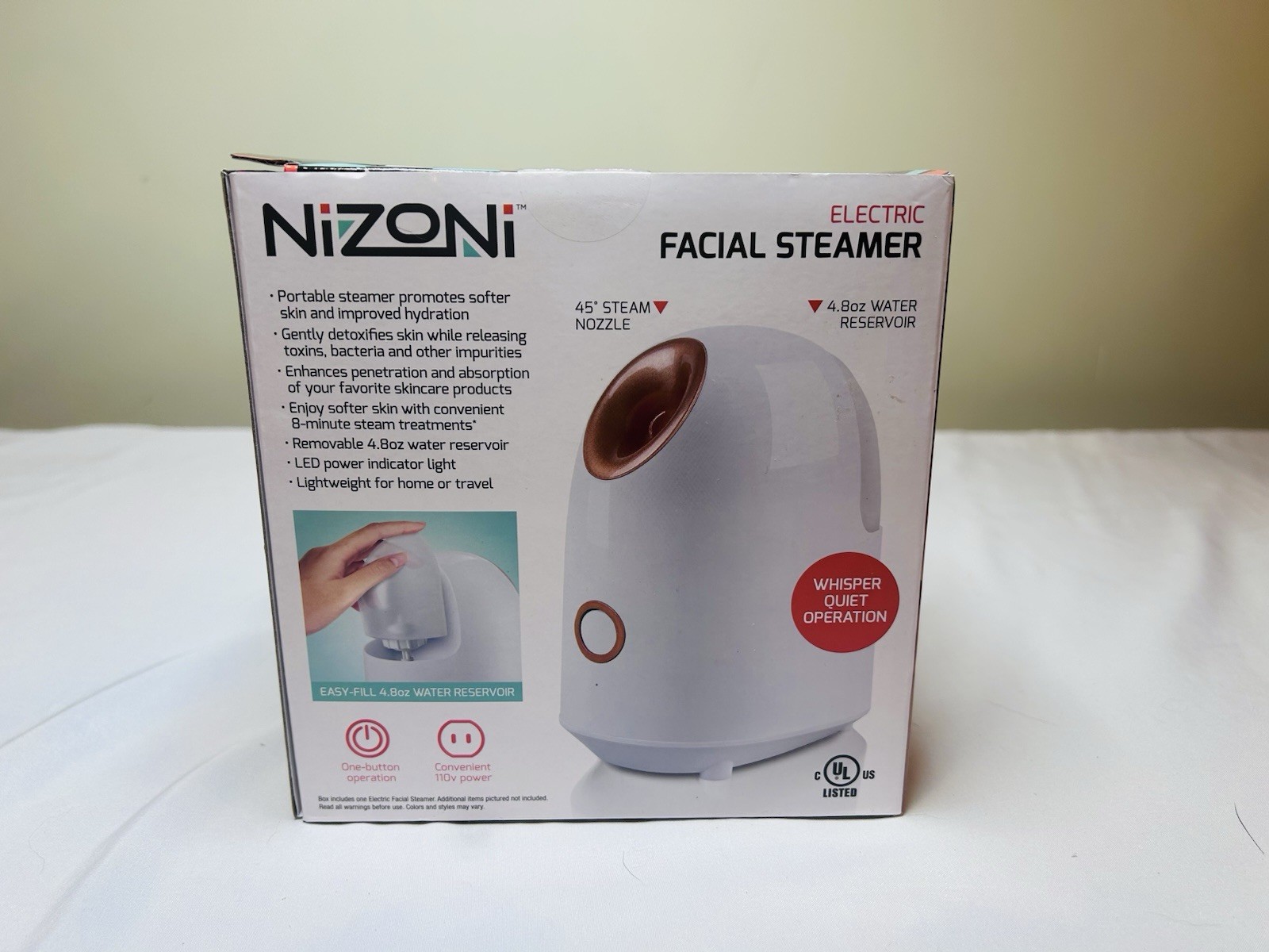 Nizoni Portable Skin Detoxifying Facial Steamer Deep Hydration, Electric