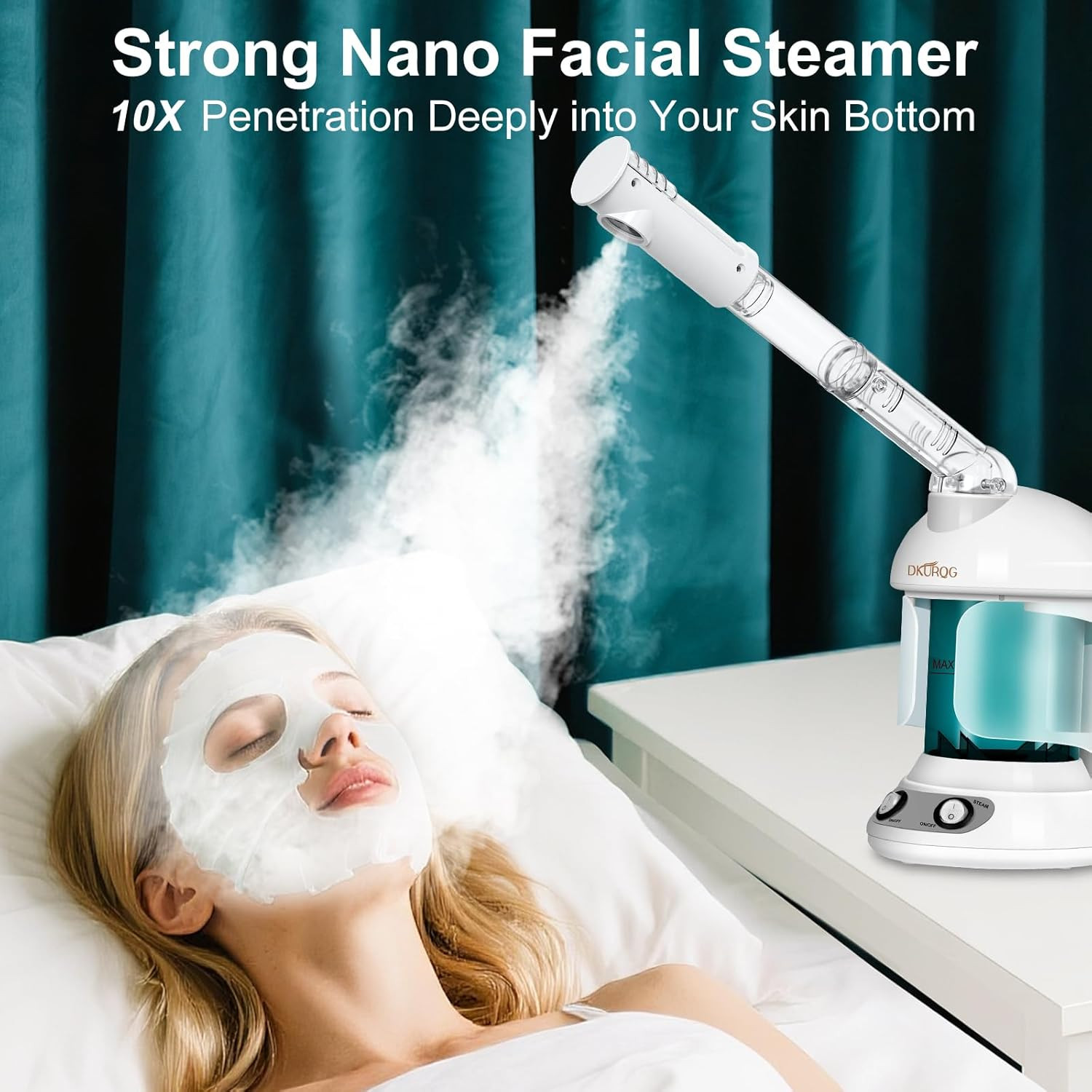 Facial Steamer, Nano Ionic Face Steamer for Facial Deep Cleaning Portable Ozone