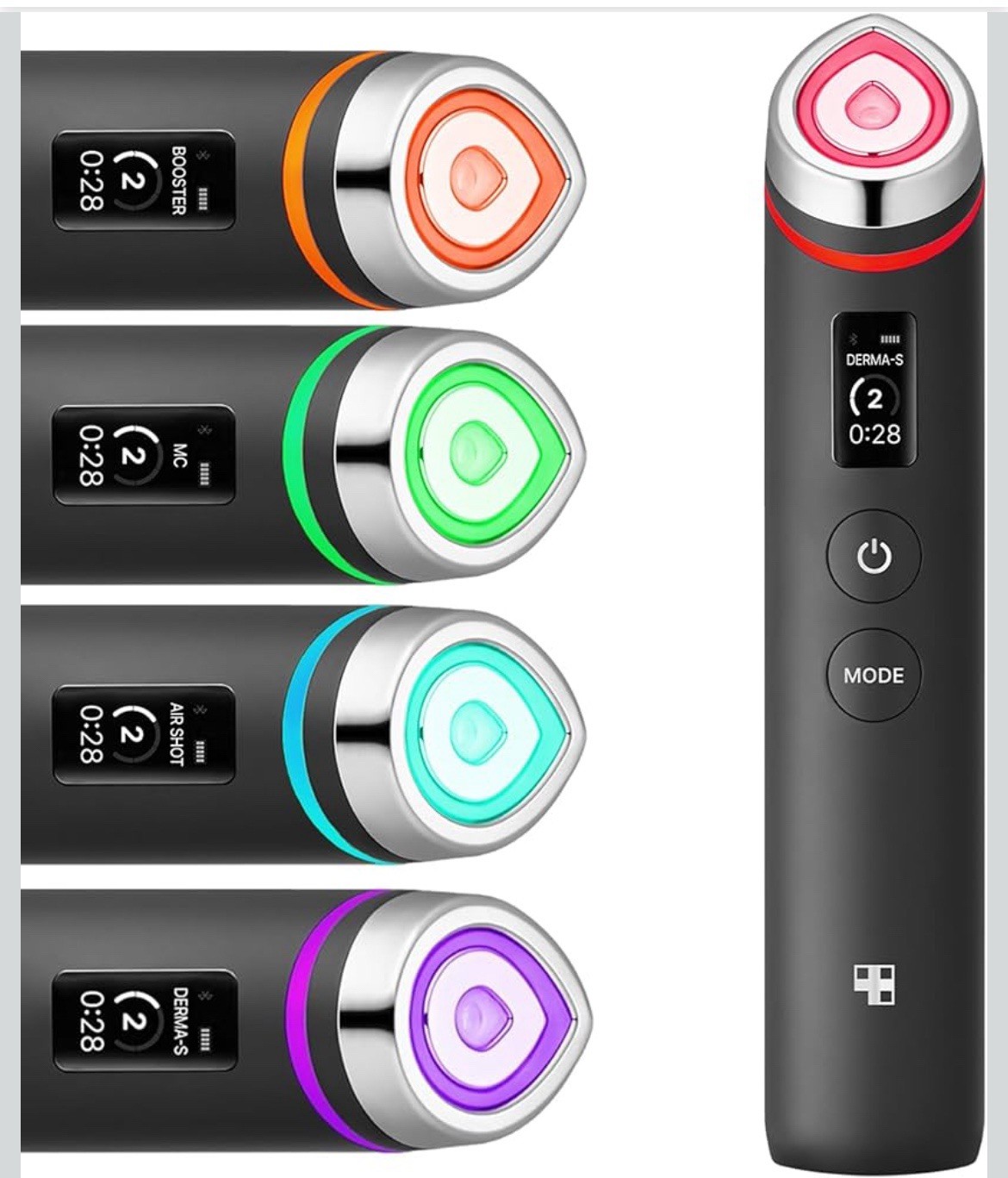 medicube Age-R Booster Pro | 6-in-1 Real Glass Glow Beauty Massager | Black