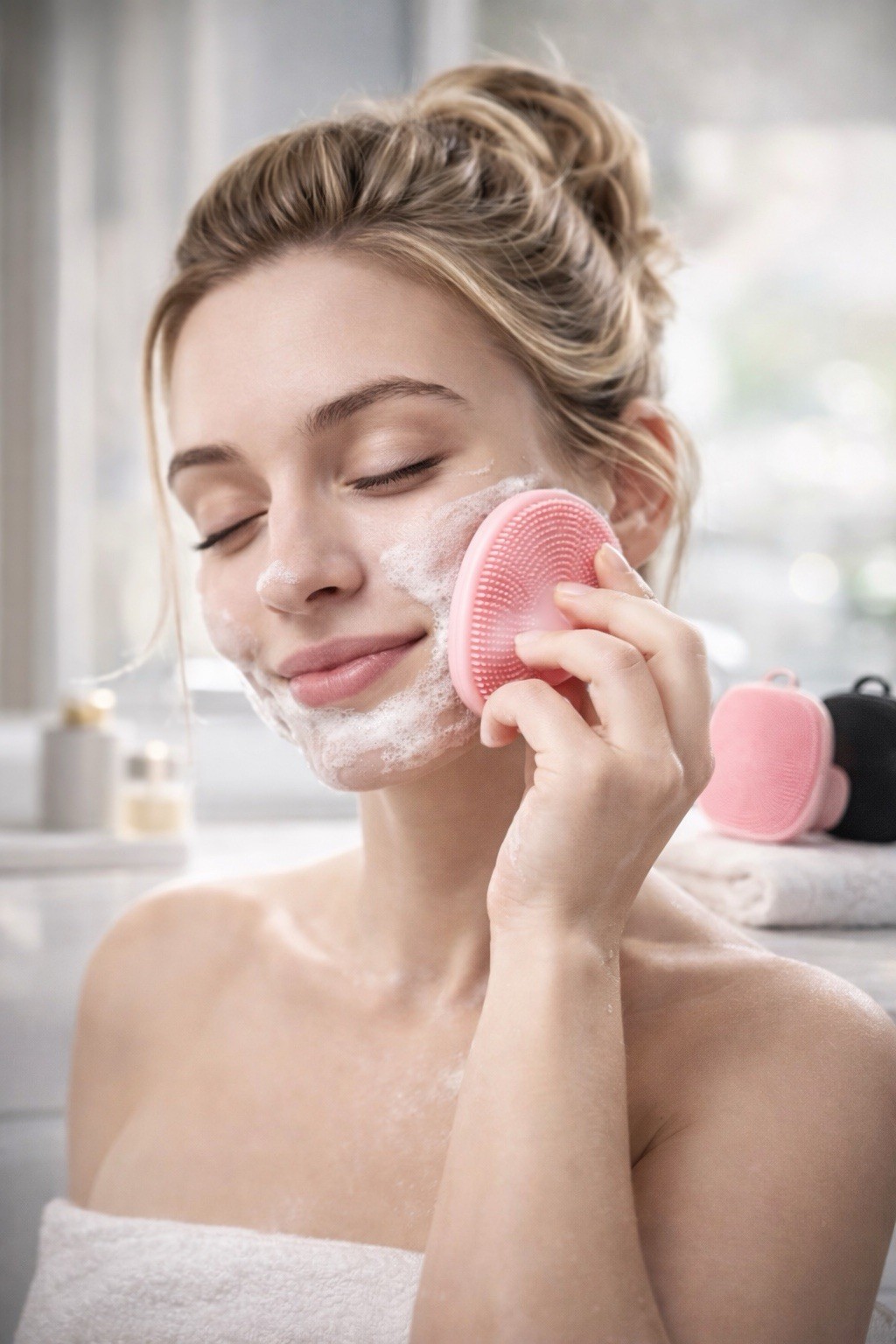 2Pack Face Scrubber,Silicone Facial Cleansing Brush for Men & Women,Reusable.