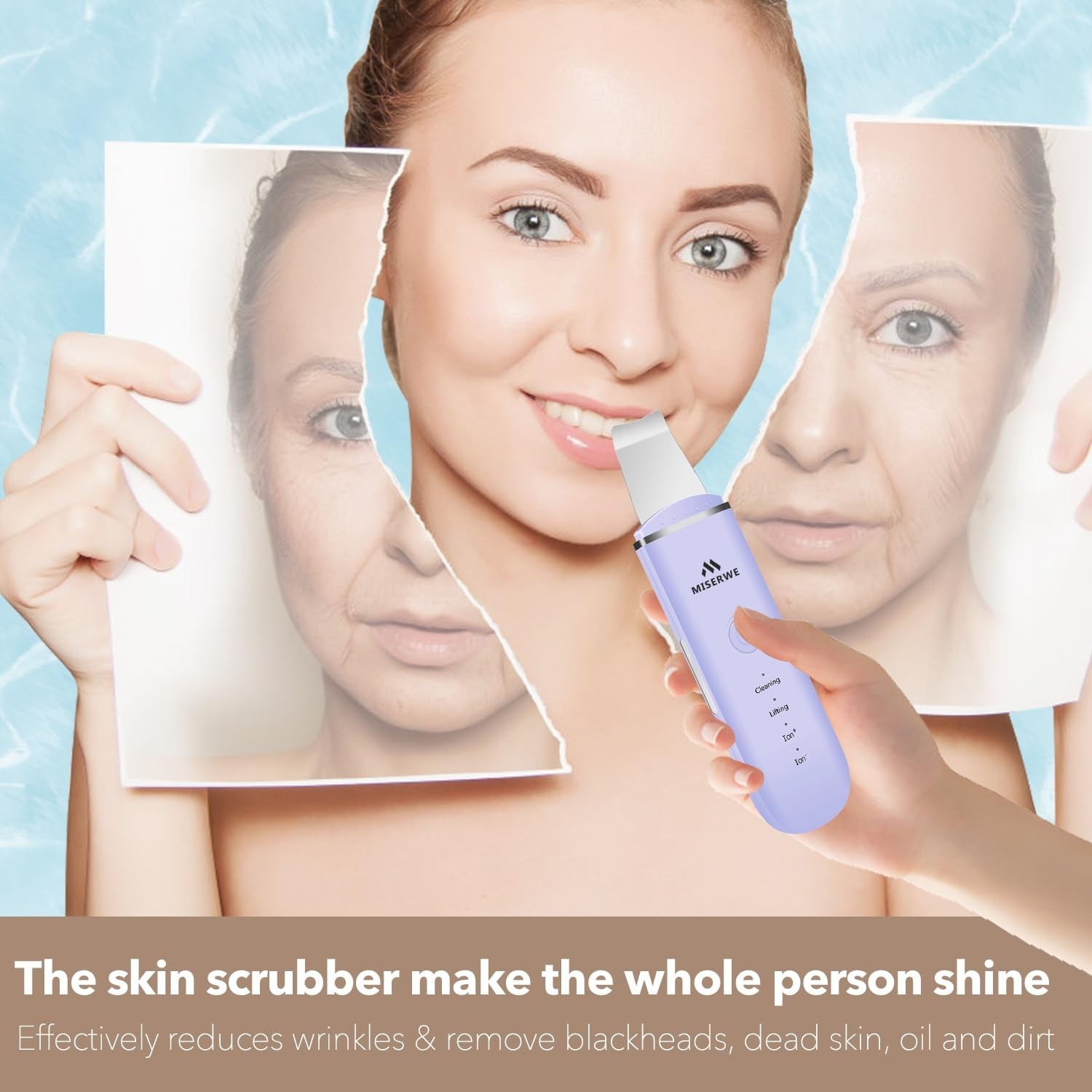 Skin Scrubber Face Skin Spatula Facial Scrubber Spatula for Deep Cleansing Bl…