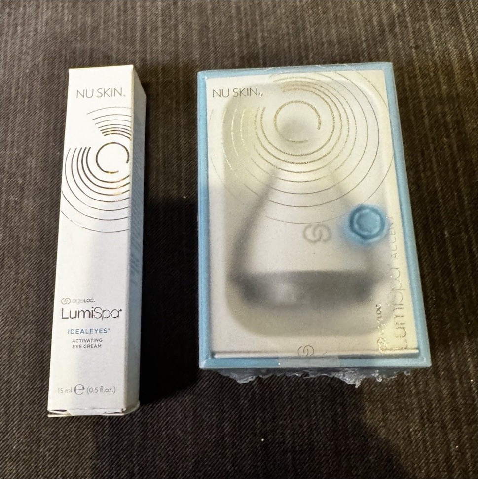 Nu Skin ageLOC LumiSpa Accent Facial Massager & IdealEyes Cream for Wrinkles