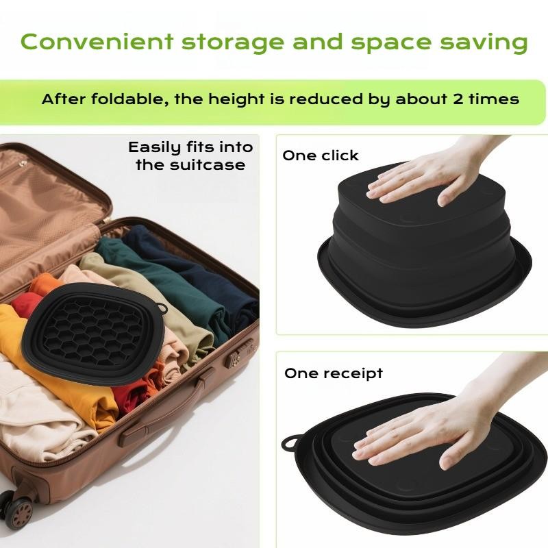 Collapsible Silicone Face Ice Bowl Black Facial Ice Bath Puffiness Skin Cooling
