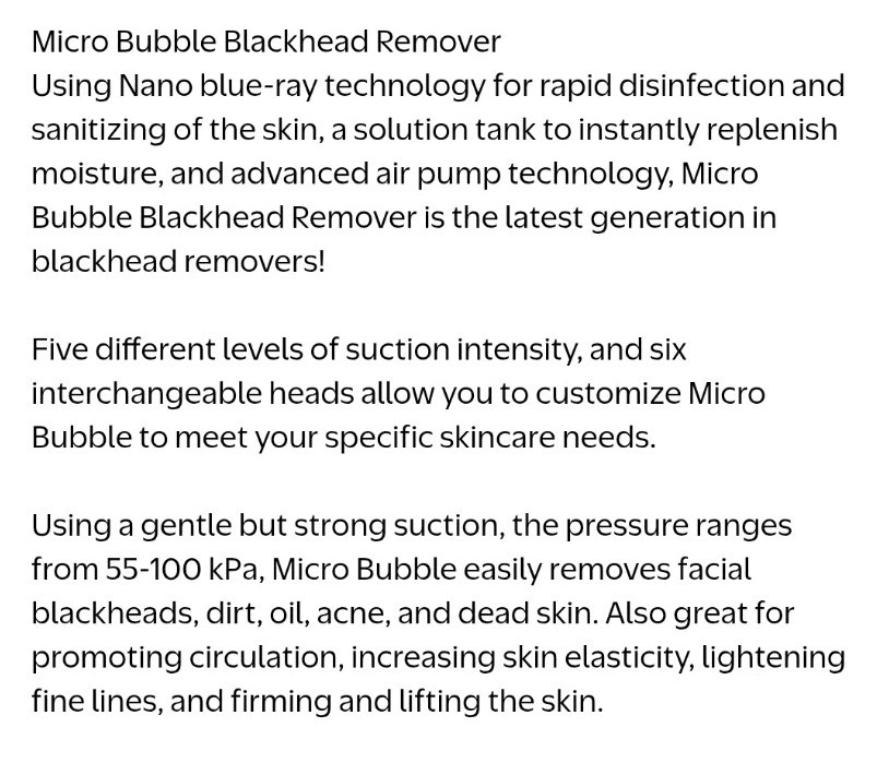 Super Micro Bubble Beauty Instrument Blackhead Remover Suction Extractor