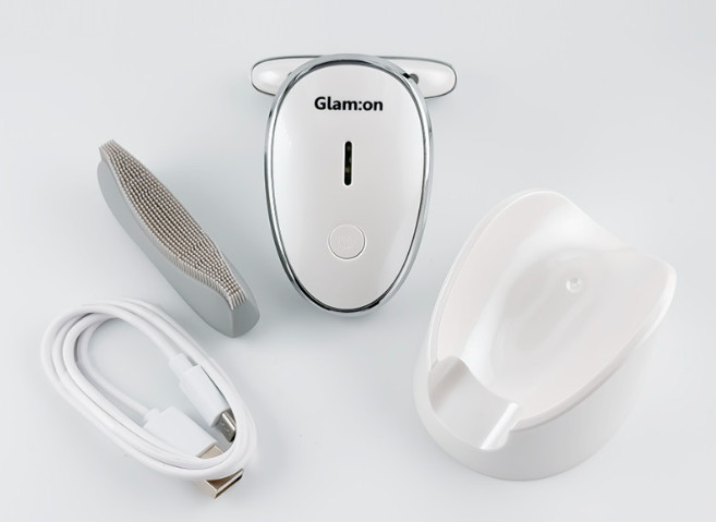 Glam on EMS Sonic Facial Cleansing Brush Heated Galvanic Massager GMN-004 Device