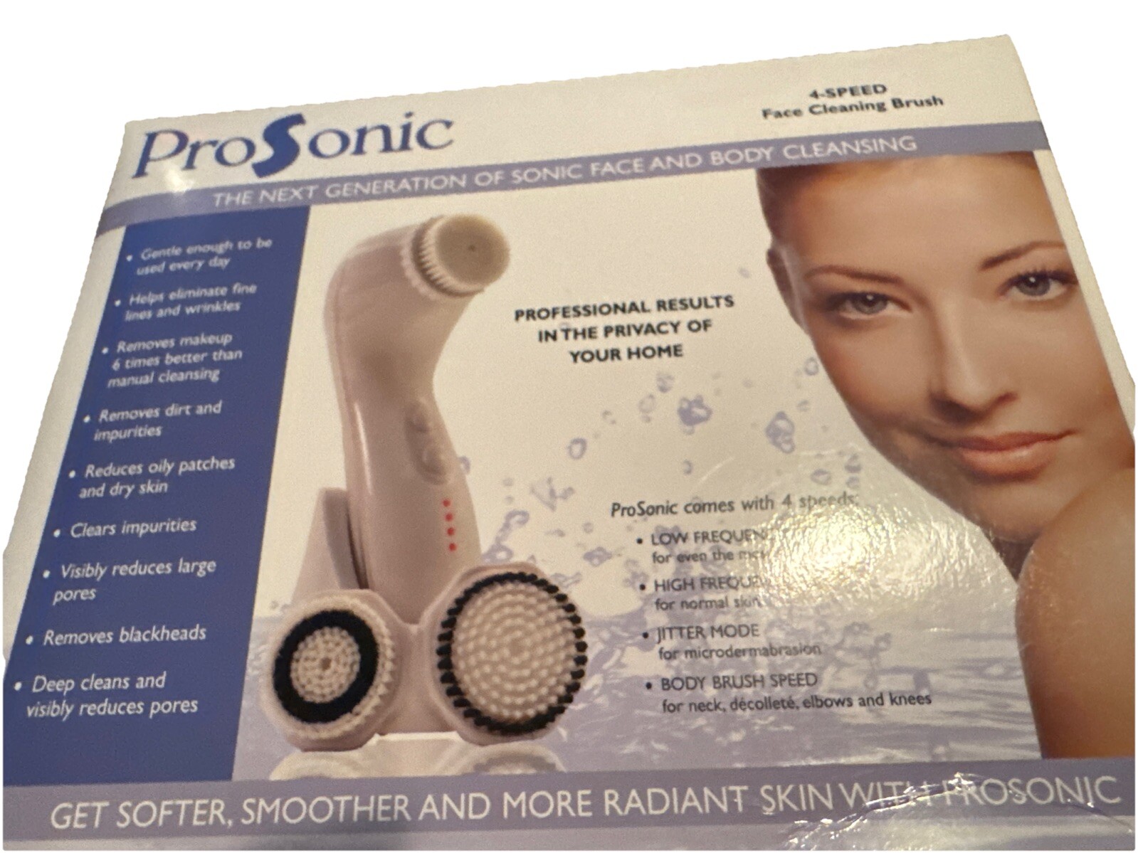 Prosonic Face & Body Skin Cleansing Brush With Multiple Brush Size 4 Speed