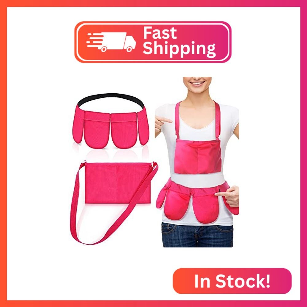 Mastectomy Drainage Holder with 4 Pouch Shower Bag Adjustable Drain Holder After