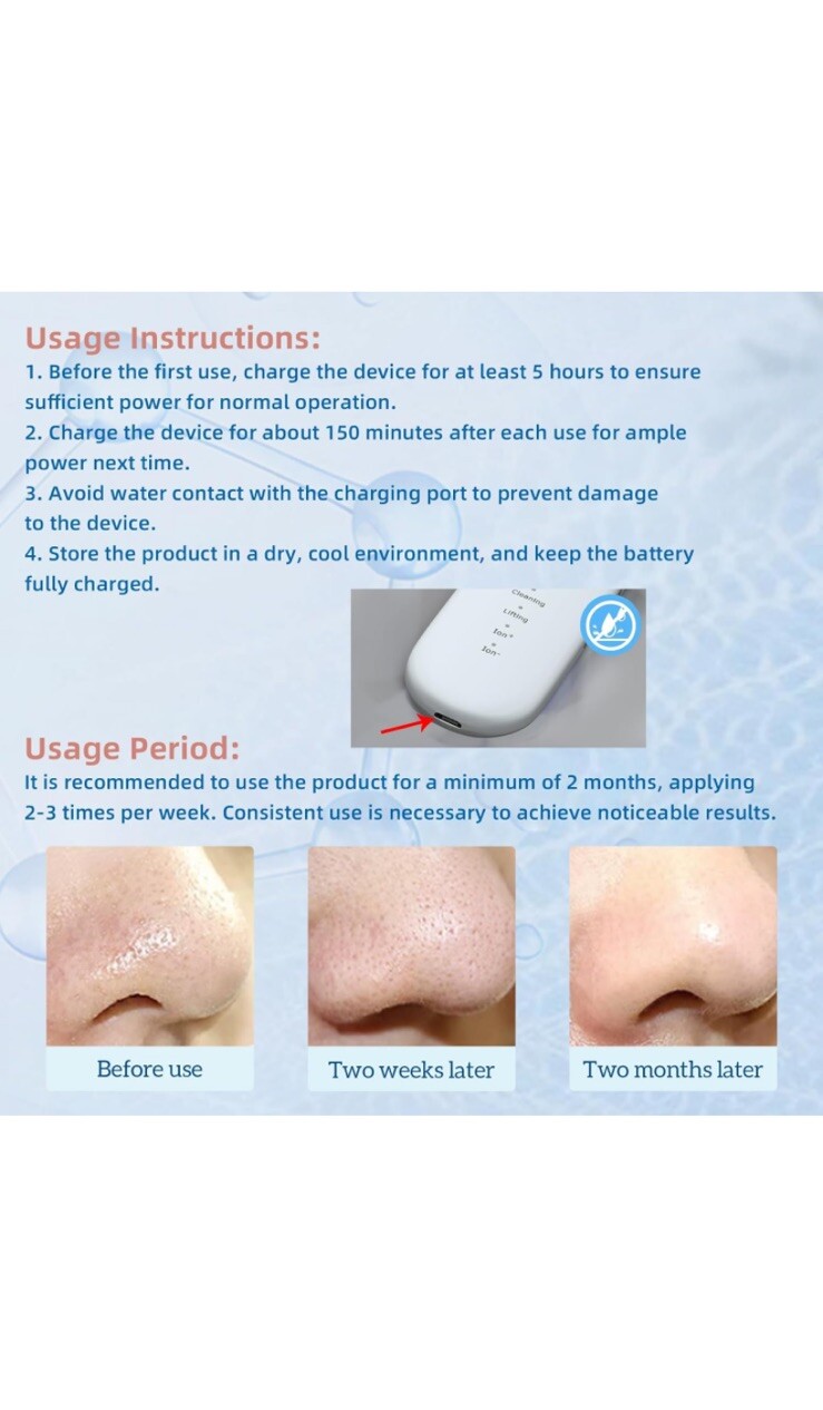 GUGUG Face & Skin Scrubber, Pore Cleaner, Blackhead Remover for Deep Cleaning