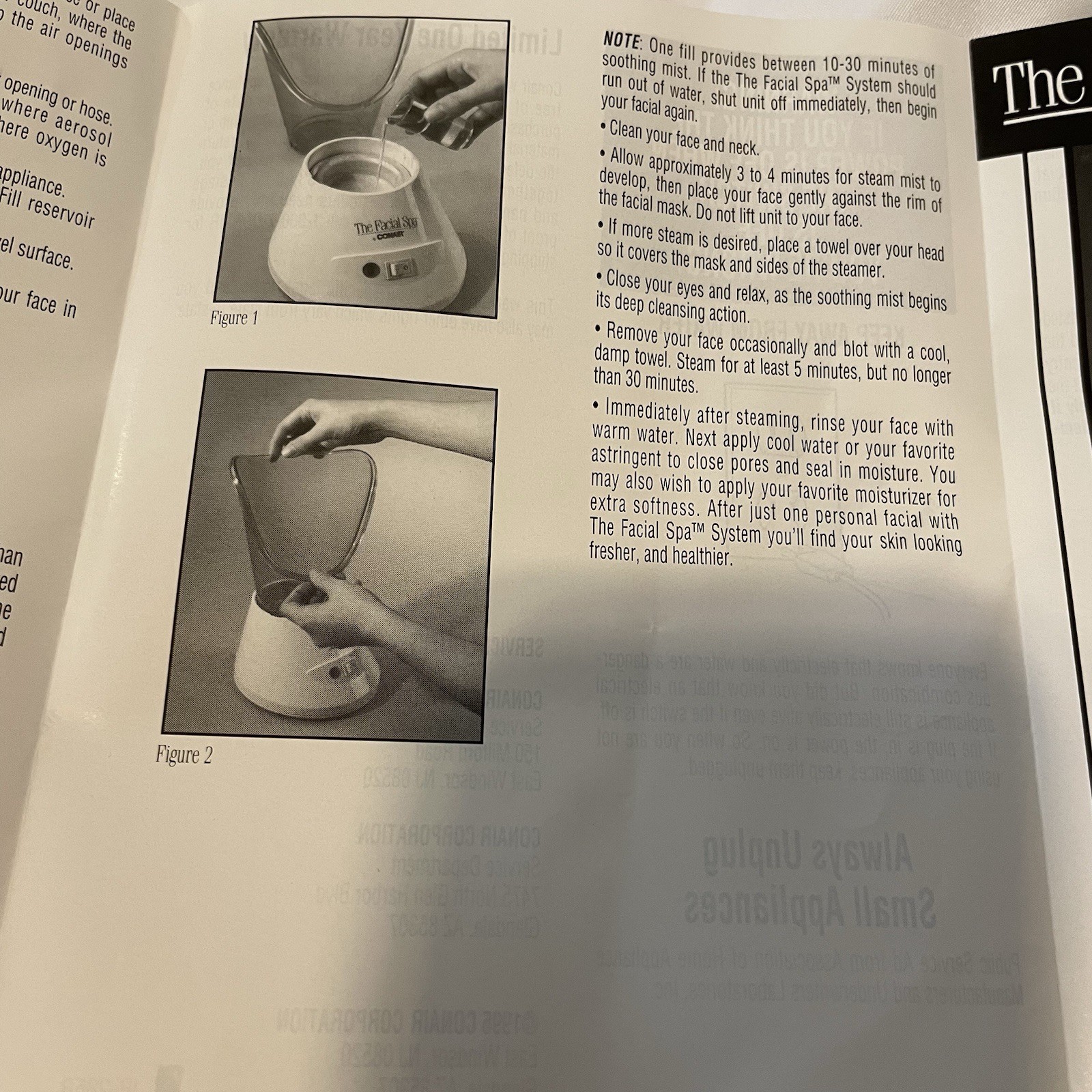 The Facial Spa by Conair Model 3701AXA, ~Cleansing mist for beautiful skin~