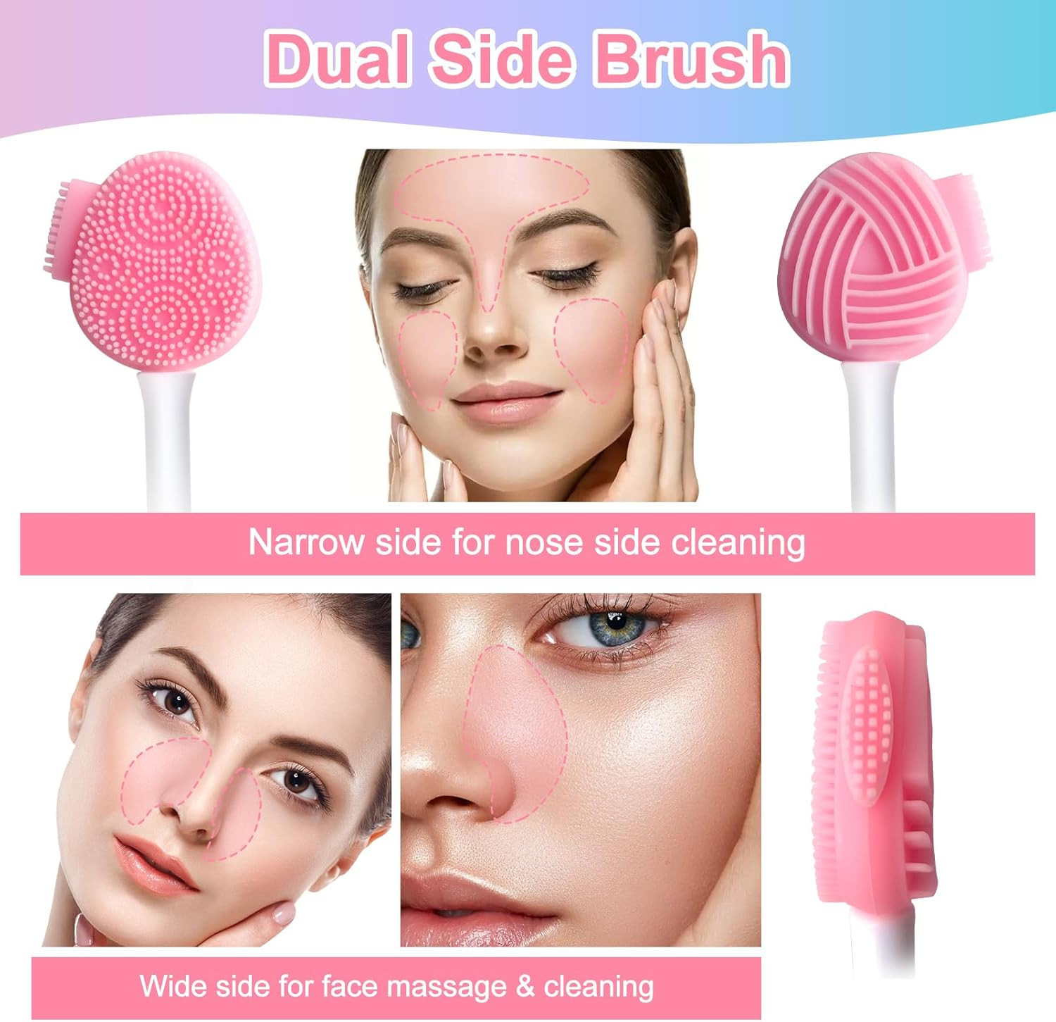Silicone Face Scrubber Face Mask Brush Exfoliating Lip Cleansing Facial Cleansin