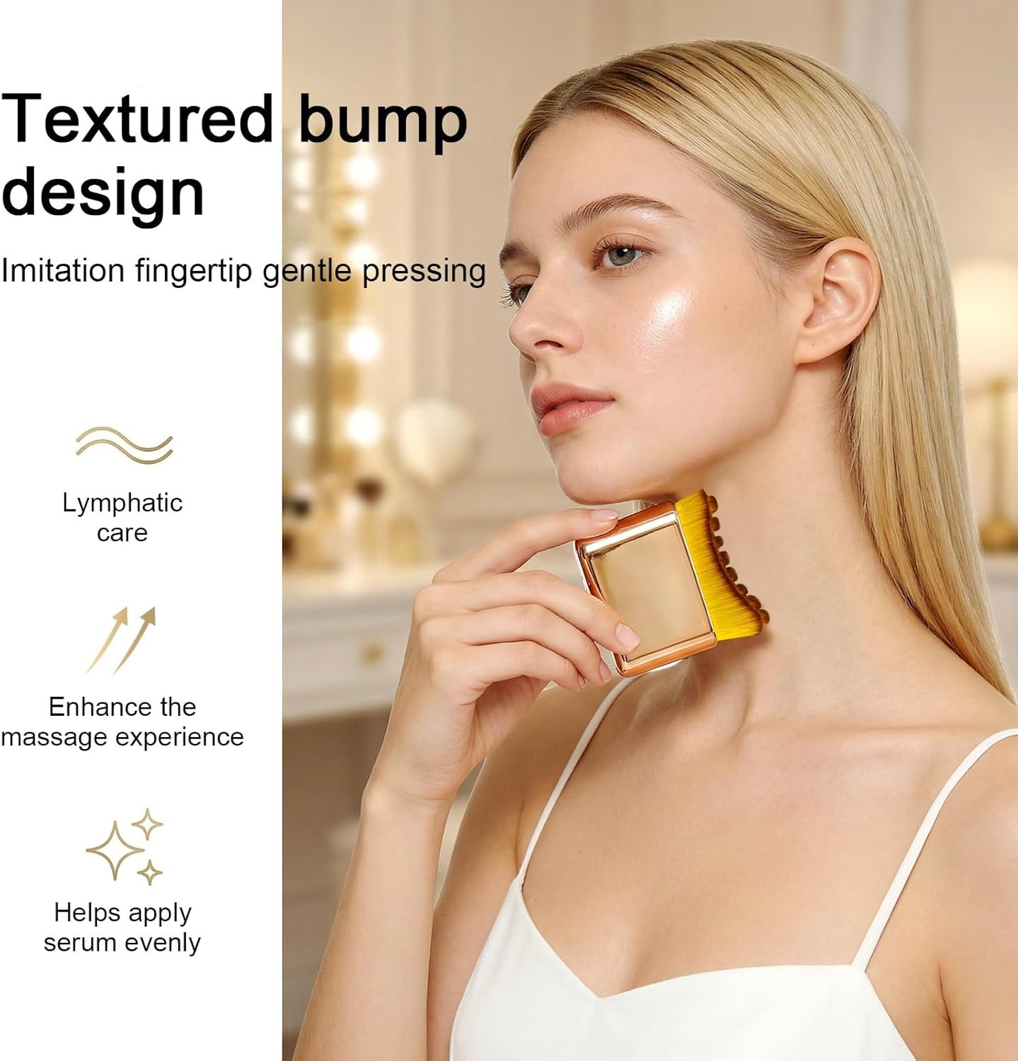 2 PCS – Facial Lymphatic Contour Brush Soft Bristles Sculpting Tool for Face