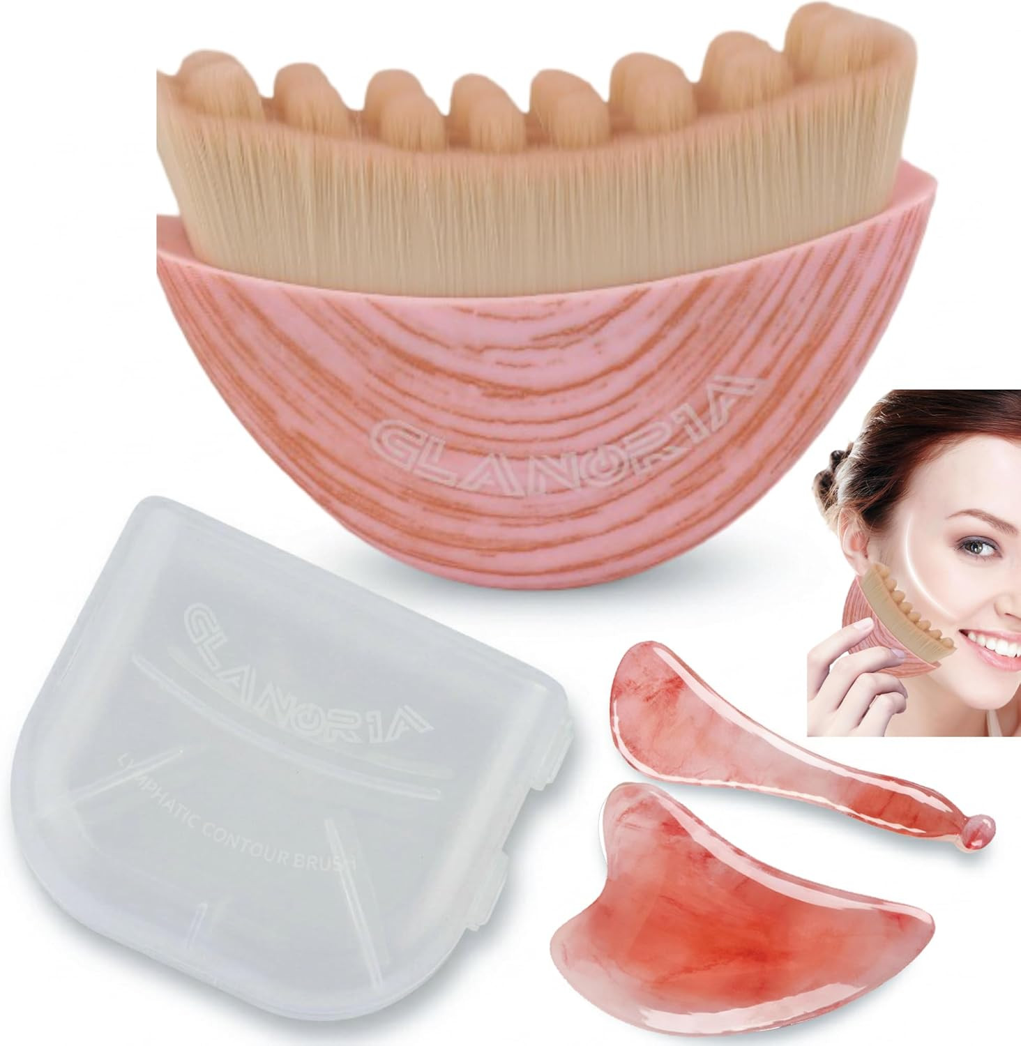 Lymphatic Contour Face Brush – Face Brush for Lymphatic Drainage with Soft Brist