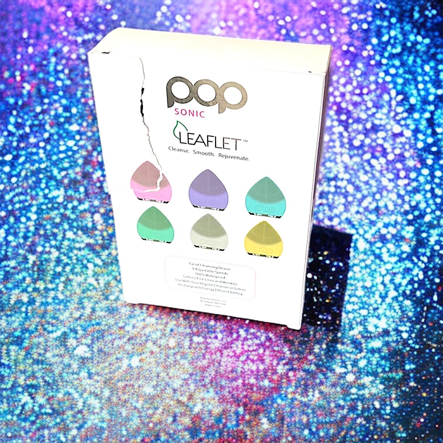 Pop Sonic The Leaflet Sonic Facial Cleansing Device Turquoise New in Damaged Box