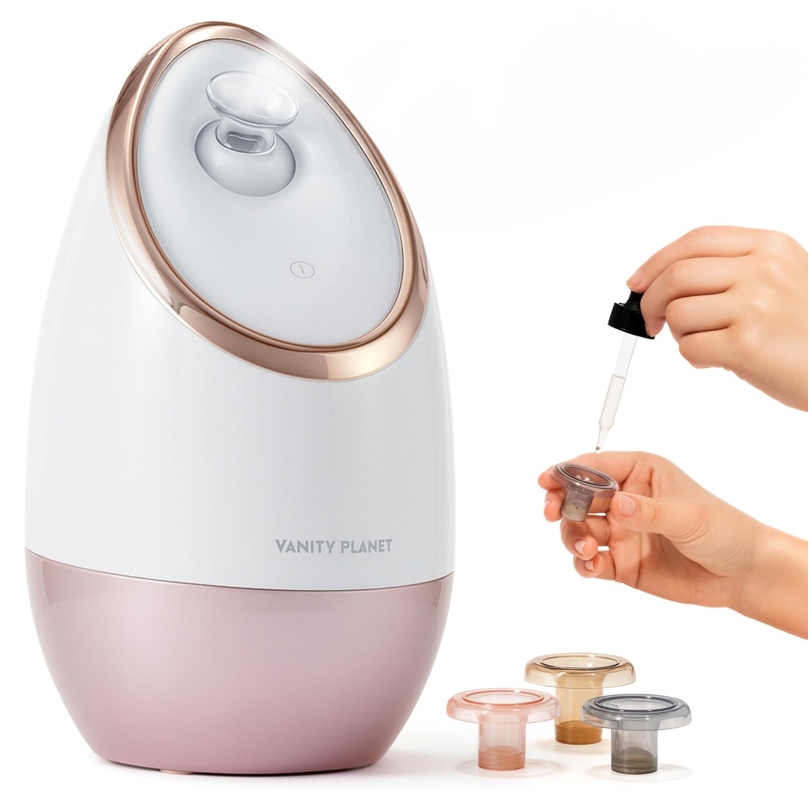 Vanity Planet Aira Ionic Facial Steamer (Rose Gold) – 2 Piece Set, Rose Gold