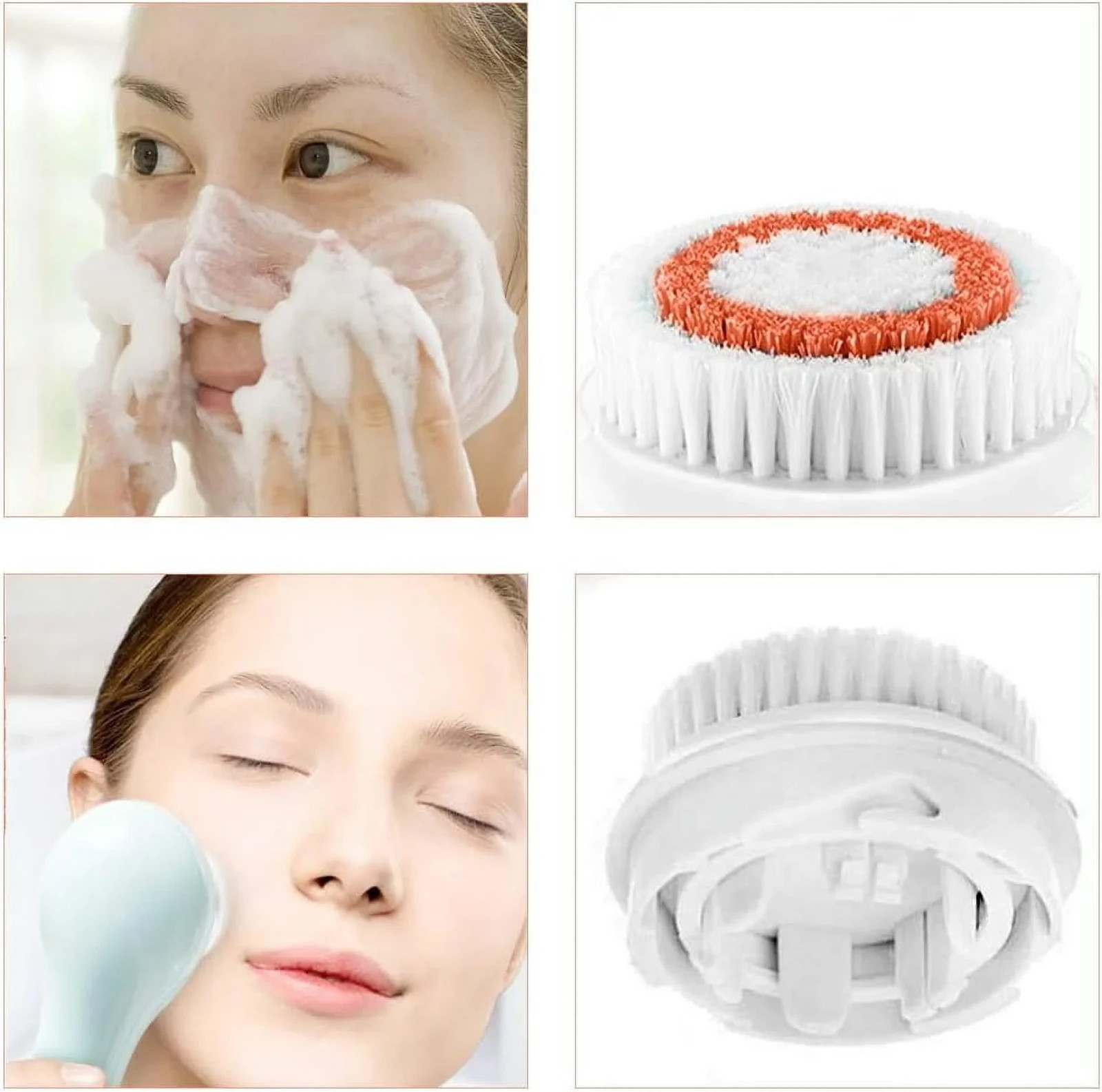 Acosexy Facial Cleansing Brush Head Replacement, 6 Count