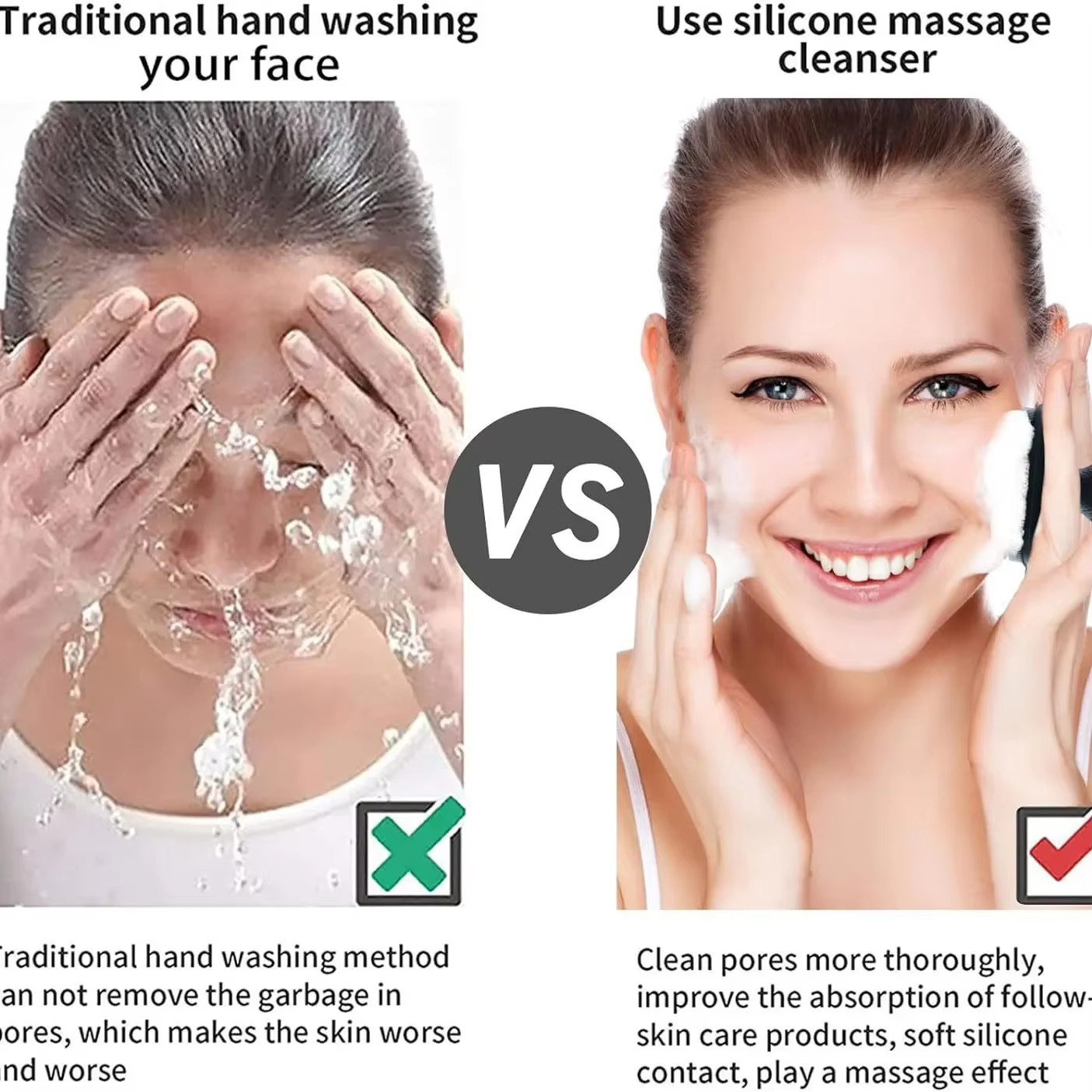 Silicone Face Scrubber Manual Facial Cleansing Brush Skin Care Tool
