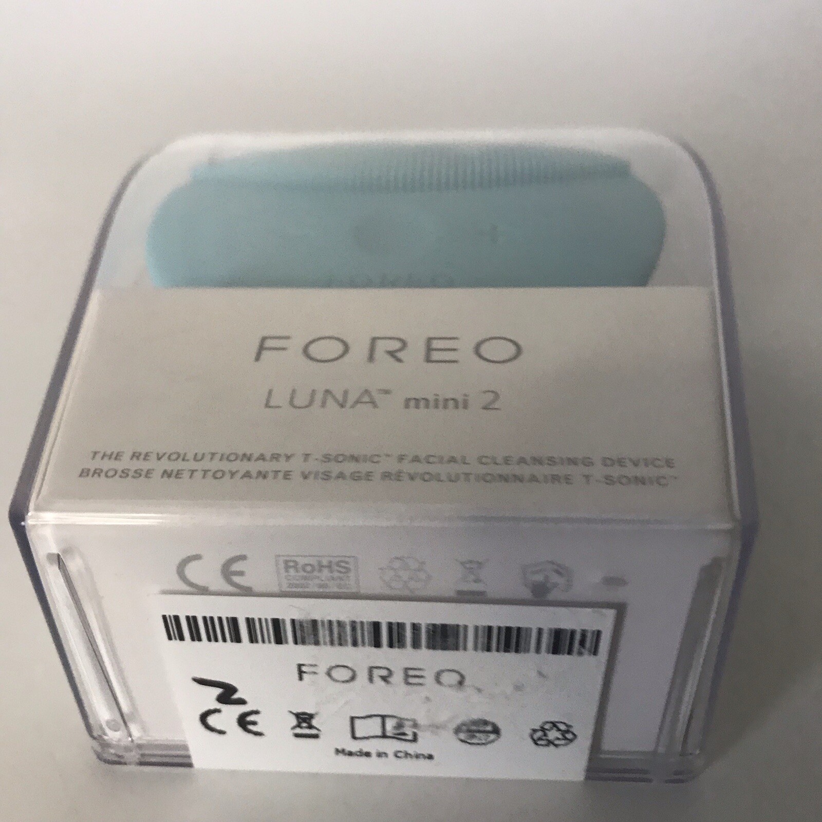 Foreo Mini 2 T-Sonic Facial Cleansing Device Mint Blue NEW