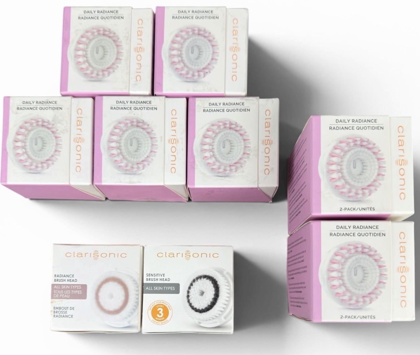 Genuine Clarisonic OEM Brush Head Lot 11 Heads Radiance Sensitive New Boxed