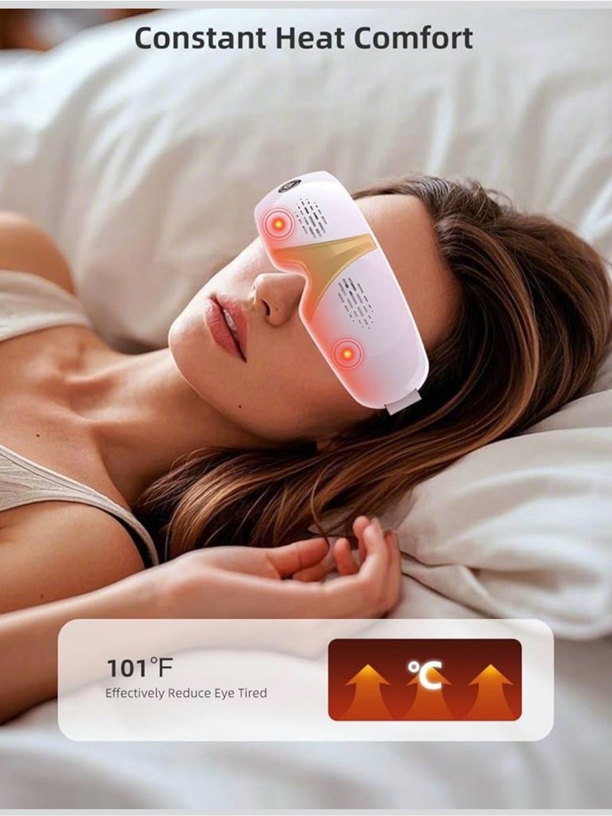 Eye Massager with Heat & Vibration, Heated Eye Mask