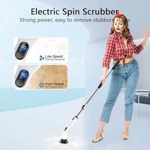 TUYU ELECTRIC SPIN SCRUBBER FULL-BODY IPX7 WATERPROOF KS-2640C – BLACK