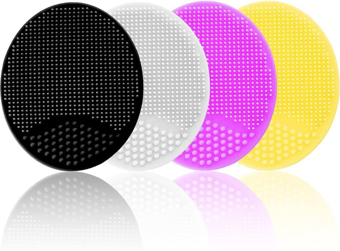 Silicone Facial Cleansing Brush, Soft Face Brush, Blackhead Acne Pore Pad-4 Pack