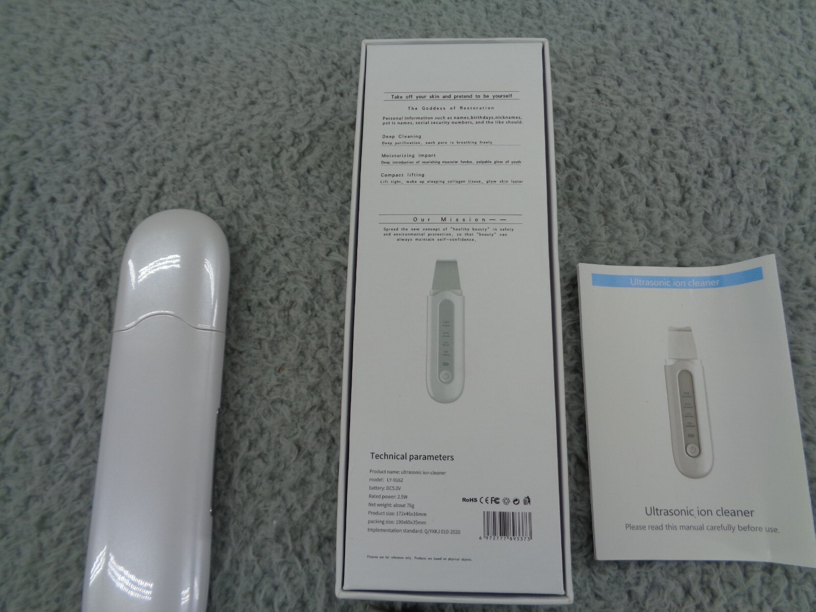Ultrasonic ion cleaner Model LY 9162 Facial massage and Cleaning Rechargeable