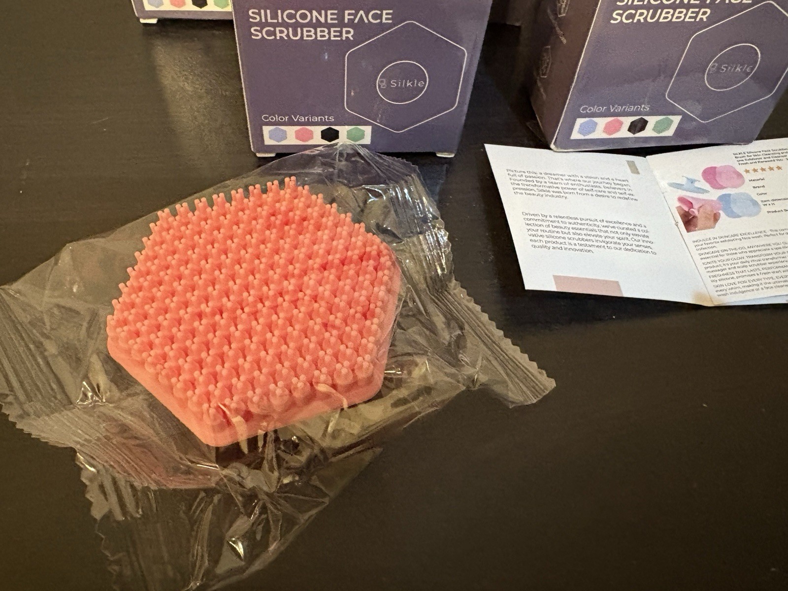 Silicone Face Scrubber New In Box Silkle Brand Pink Gentle Exfoliation 2.55”