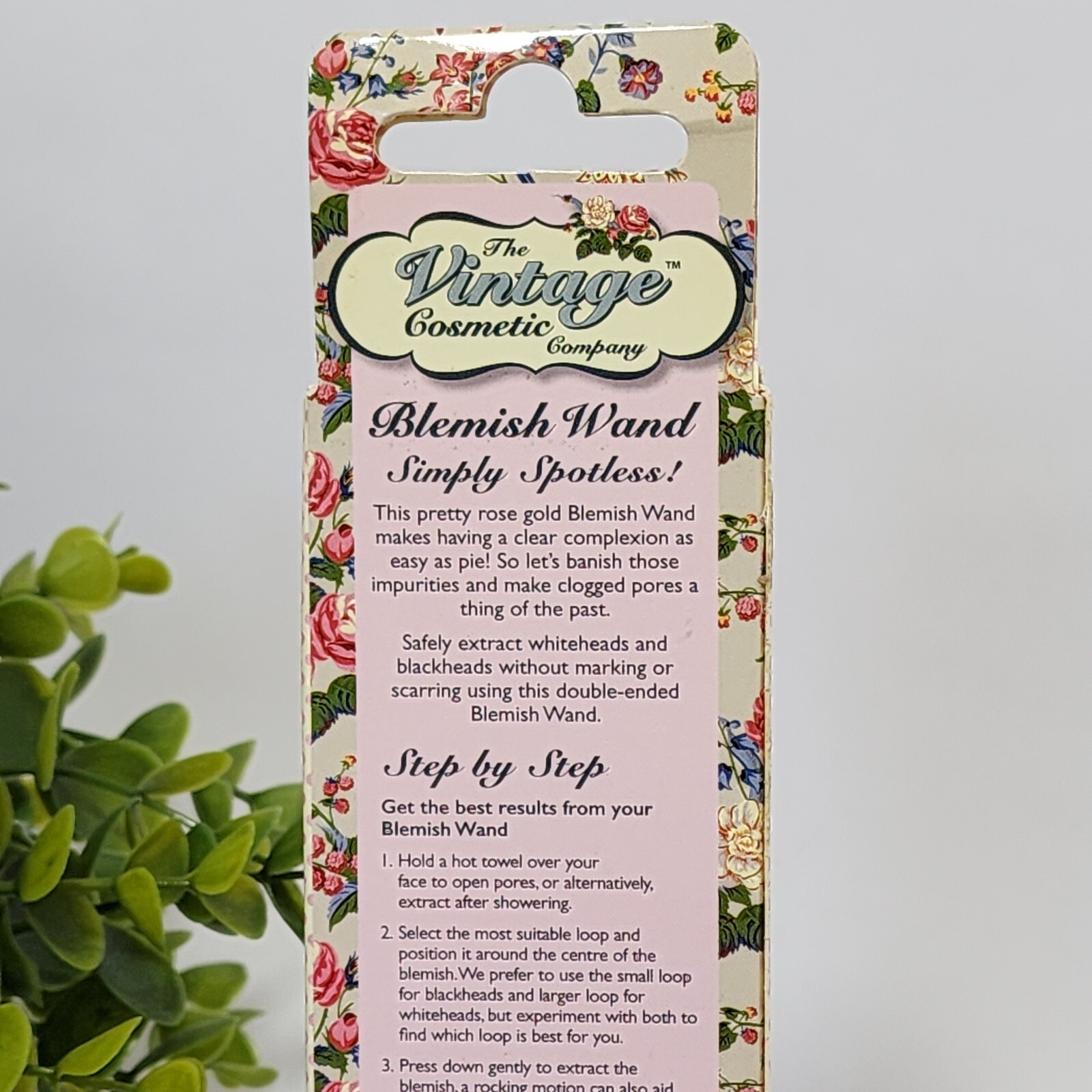 The Vintage Cosmetic Company Blemish Wand Blackheads Whiteheads Extractor Rose