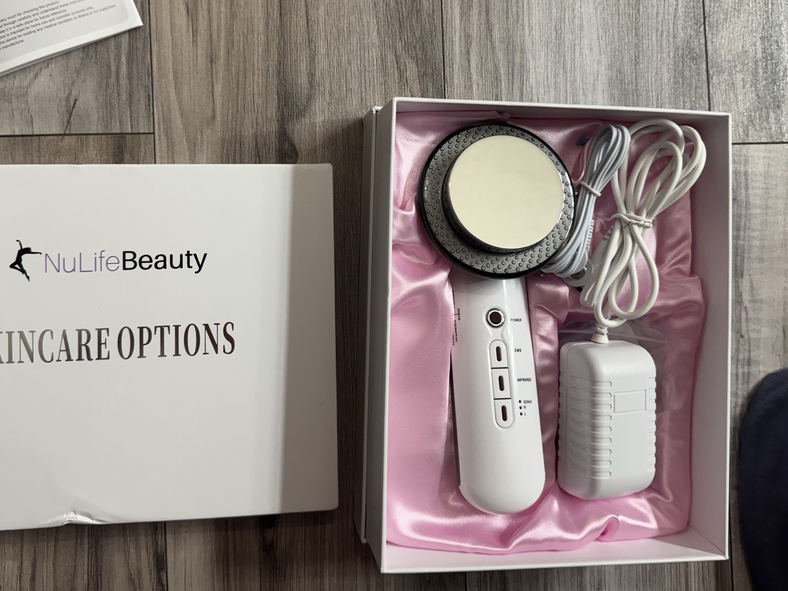 NuLifeBeauty EMS Infrared Sonic Electric Face Lift Machine White